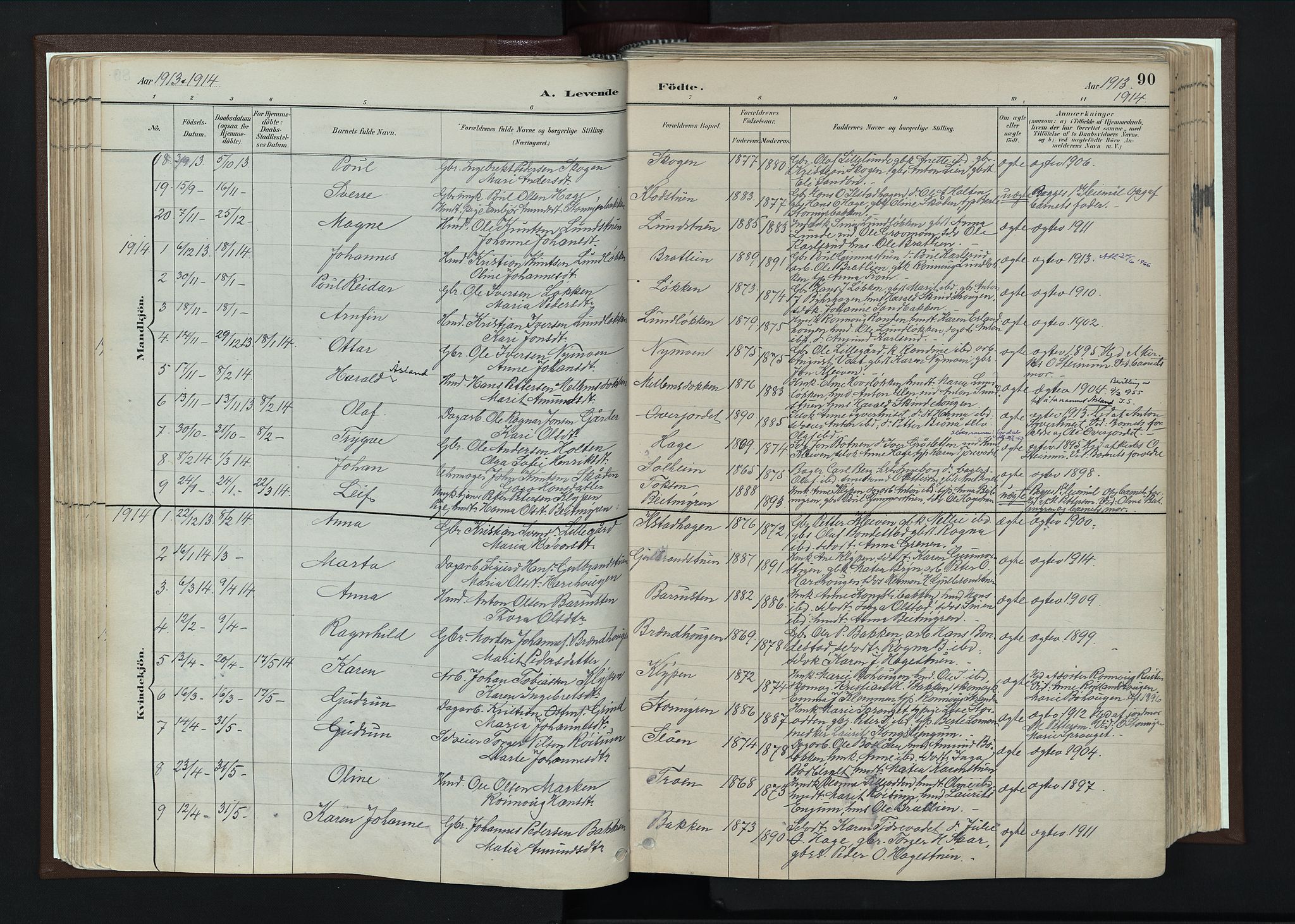 Nord-Fron prestekontor, SAH/PREST-080/H/Ha/Haa/L0004: Parish register (official) no. 4, 1884-1914, p. 90