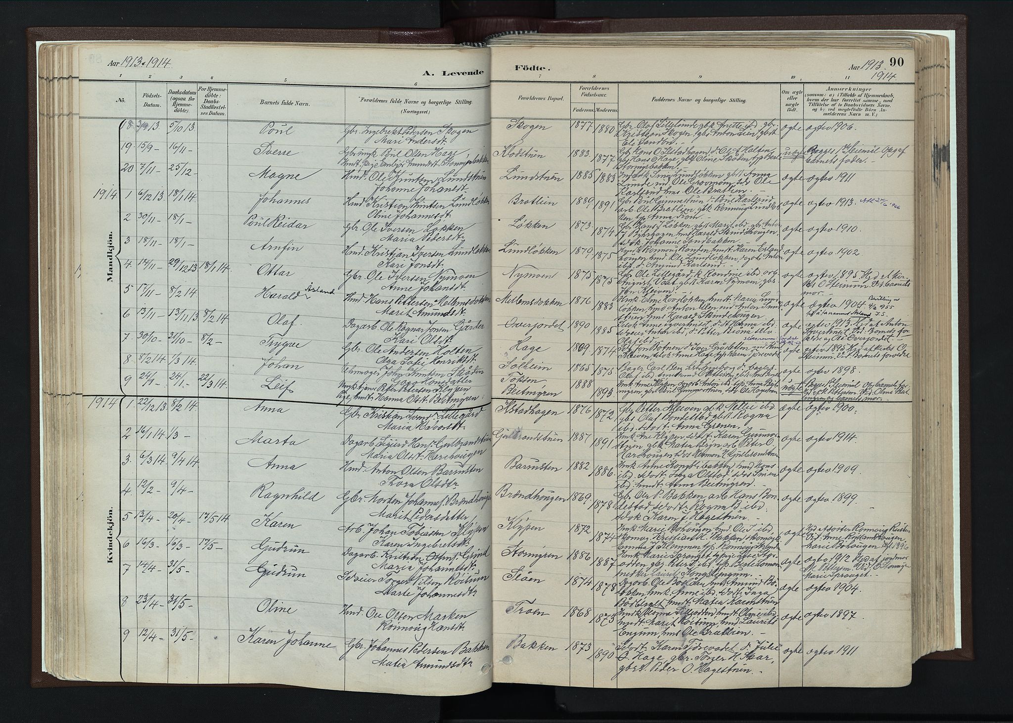 Nord-Fron prestekontor, AV/SAH-PREST-080/H/Ha/Haa/L0004: Parish register (official) no. 4, 1884-1914, p. 90