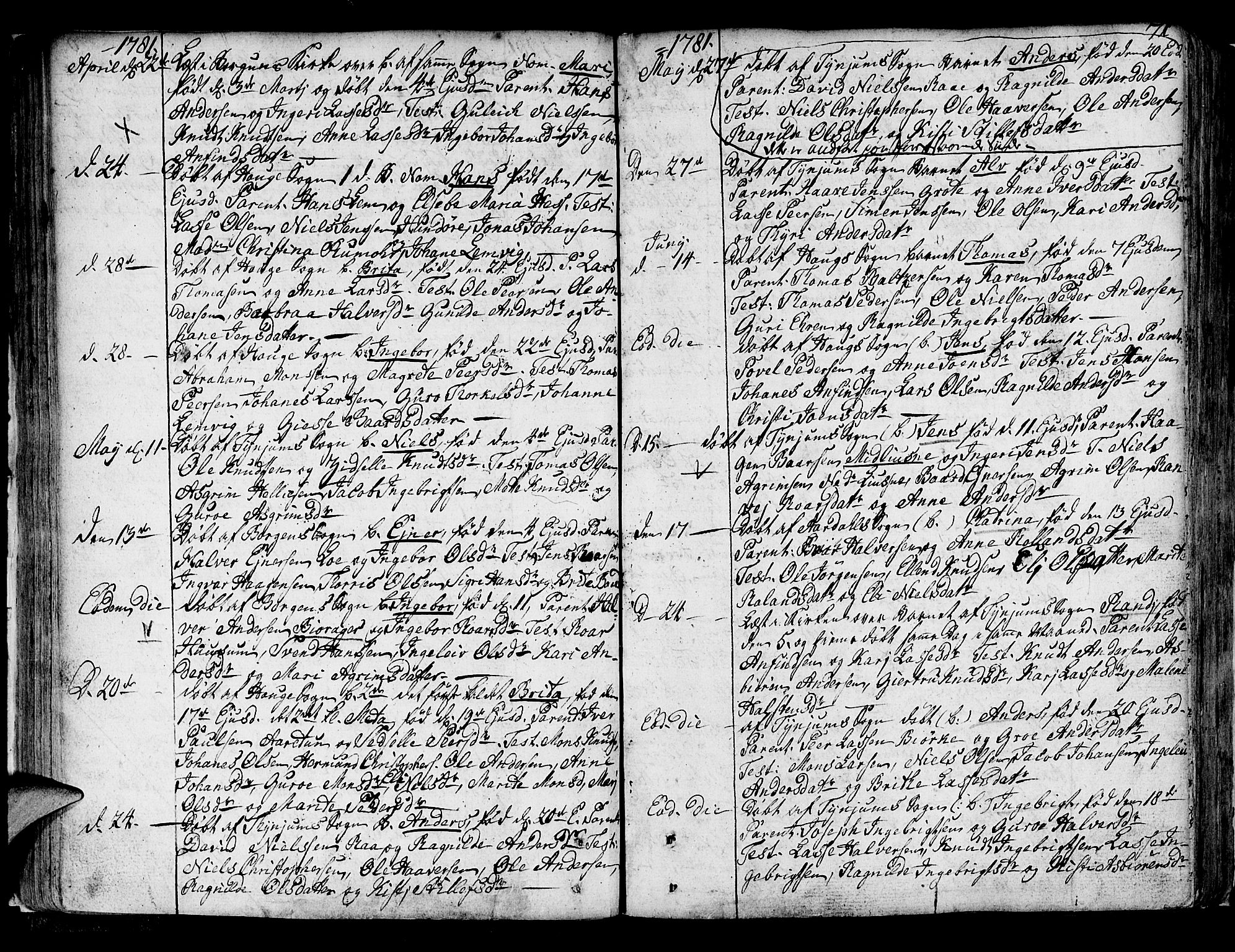 Lærdal sokneprestembete, SAB/A-81201: Parish register (official) no. A 2, 1752-1782, p. 71