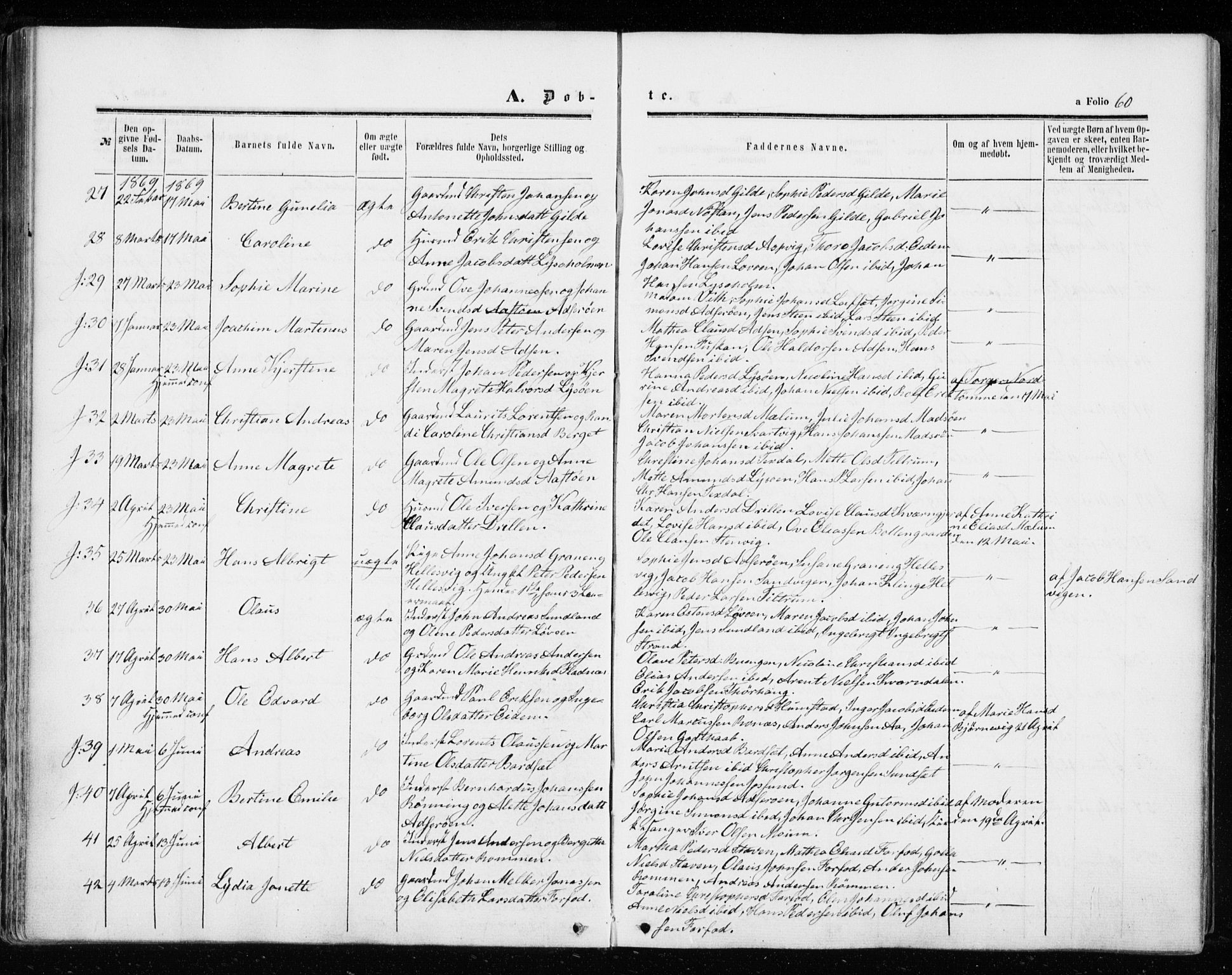 Ministerialprotokoller, klokkerbøker og fødselsregistre - Sør-Trøndelag, SAT/A-1456/655/L0678: Parish register (official) no. 655A07, 1861-1873, p. 60