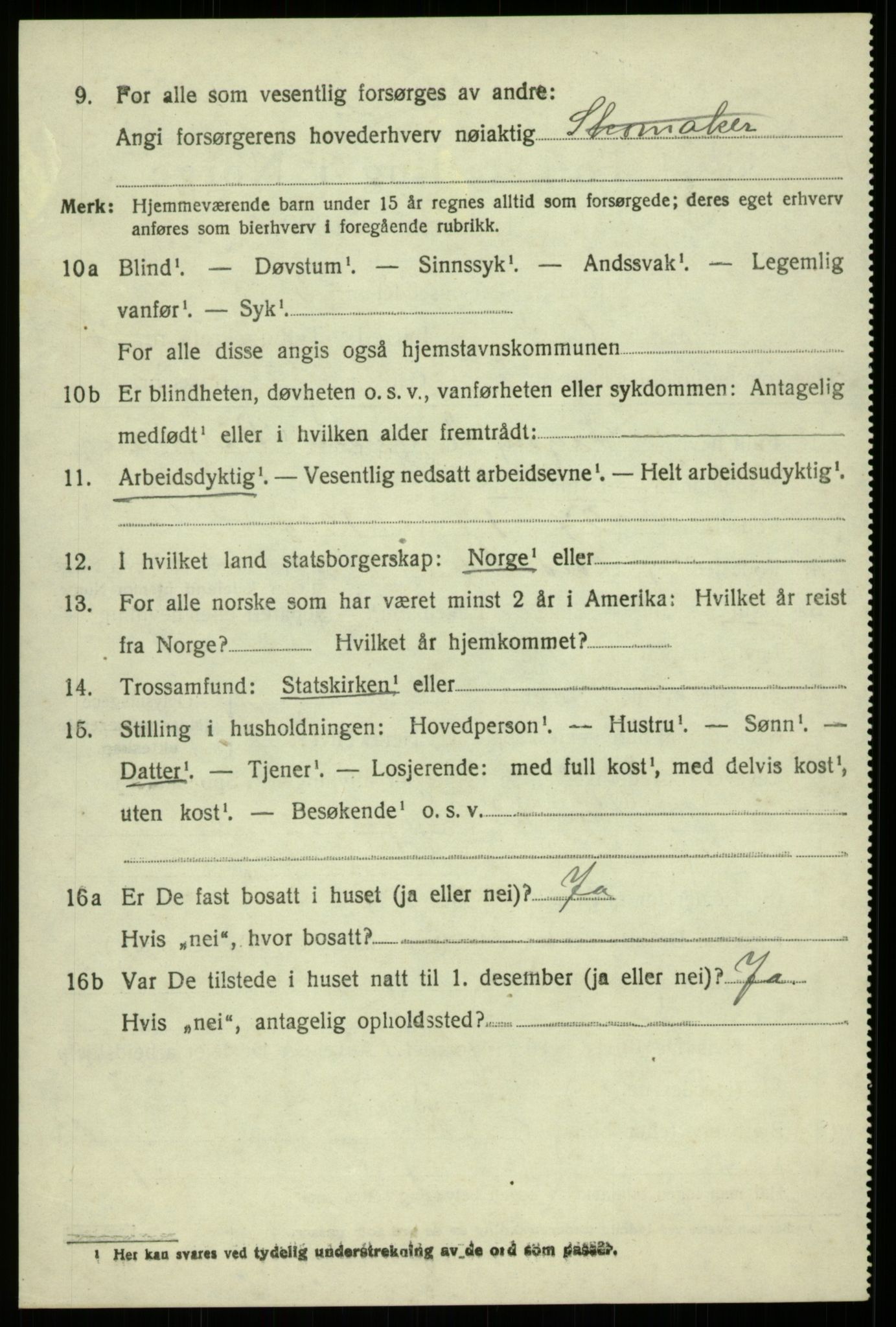 SAB, 1920 census for Os, 1920, p. 6053