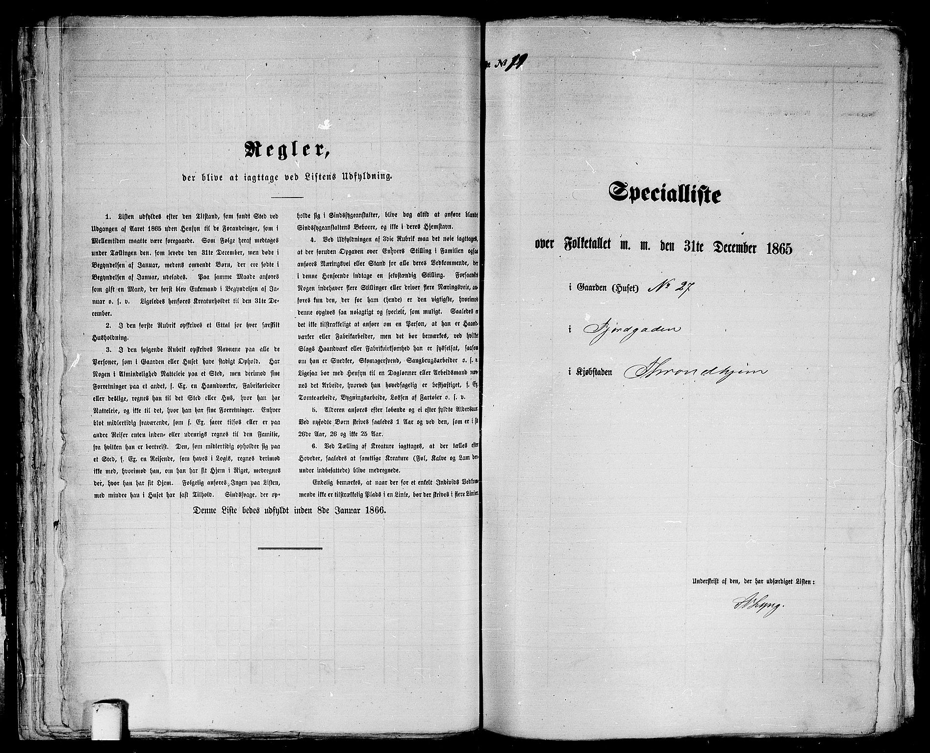 RA, 1865 census for Trondheim, 1865, p. 72