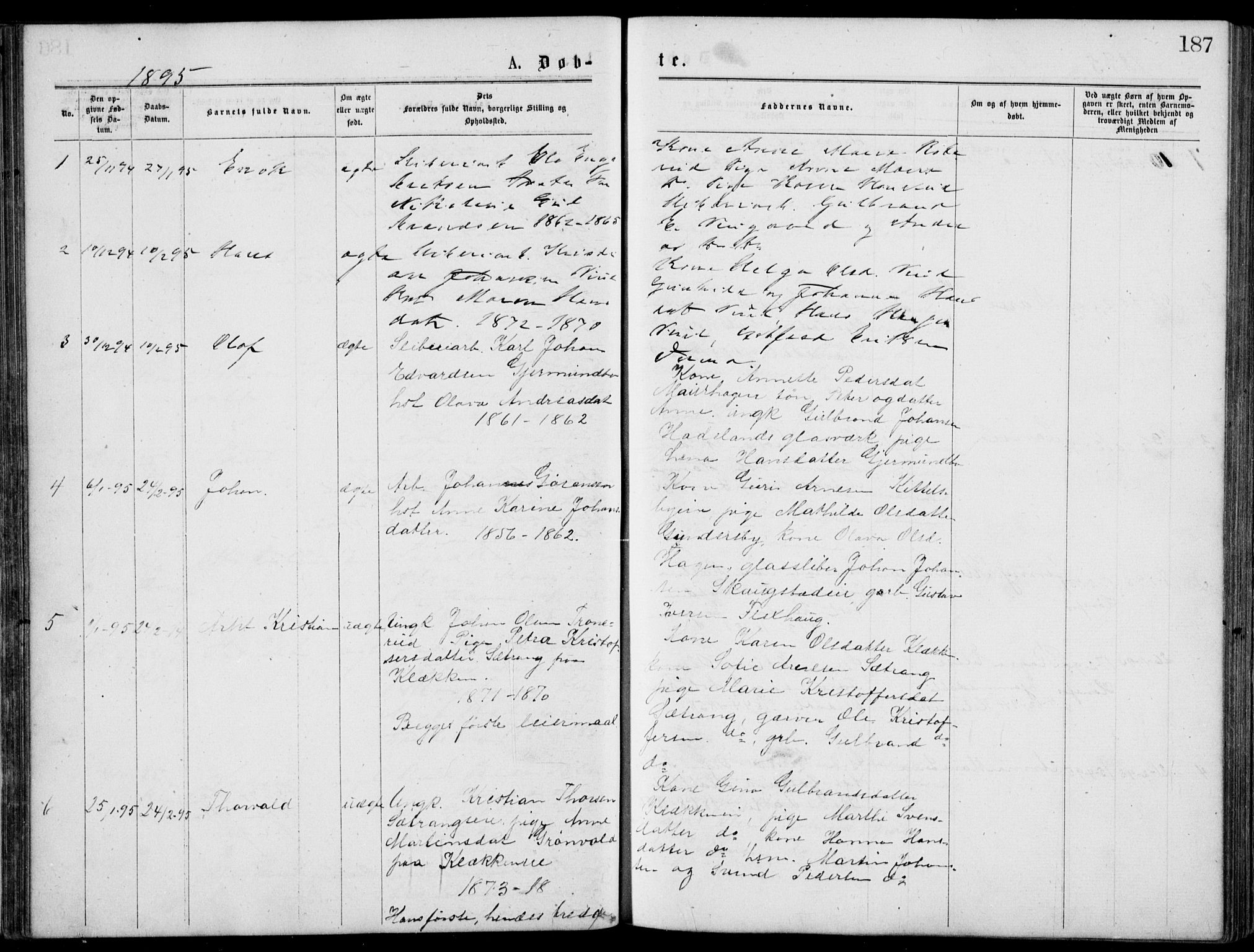 Norderhov kirkebøker, SAKO/A-237/G/Gb/L0001: Parish register (copy) no. II 1, 1876-1899, p. 187