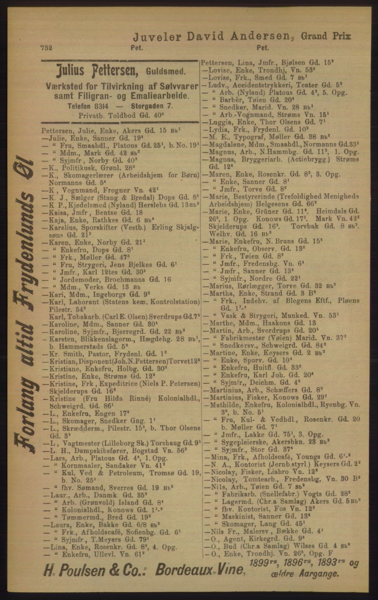 Kristiania/Oslo adressebok, PUBL/-, 1906, p. 732