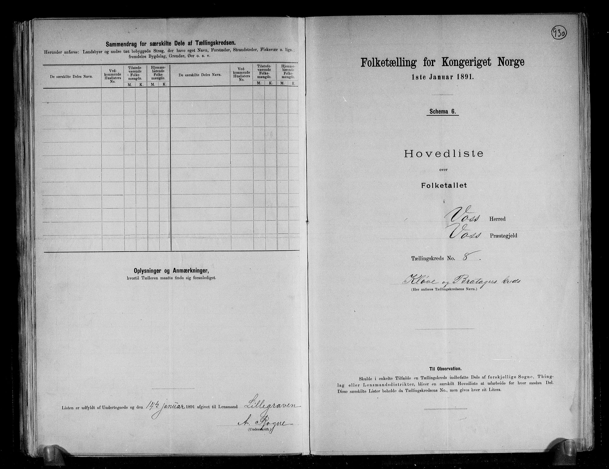 RA, 1891 census for 1235 Voss, 1891, p. 22