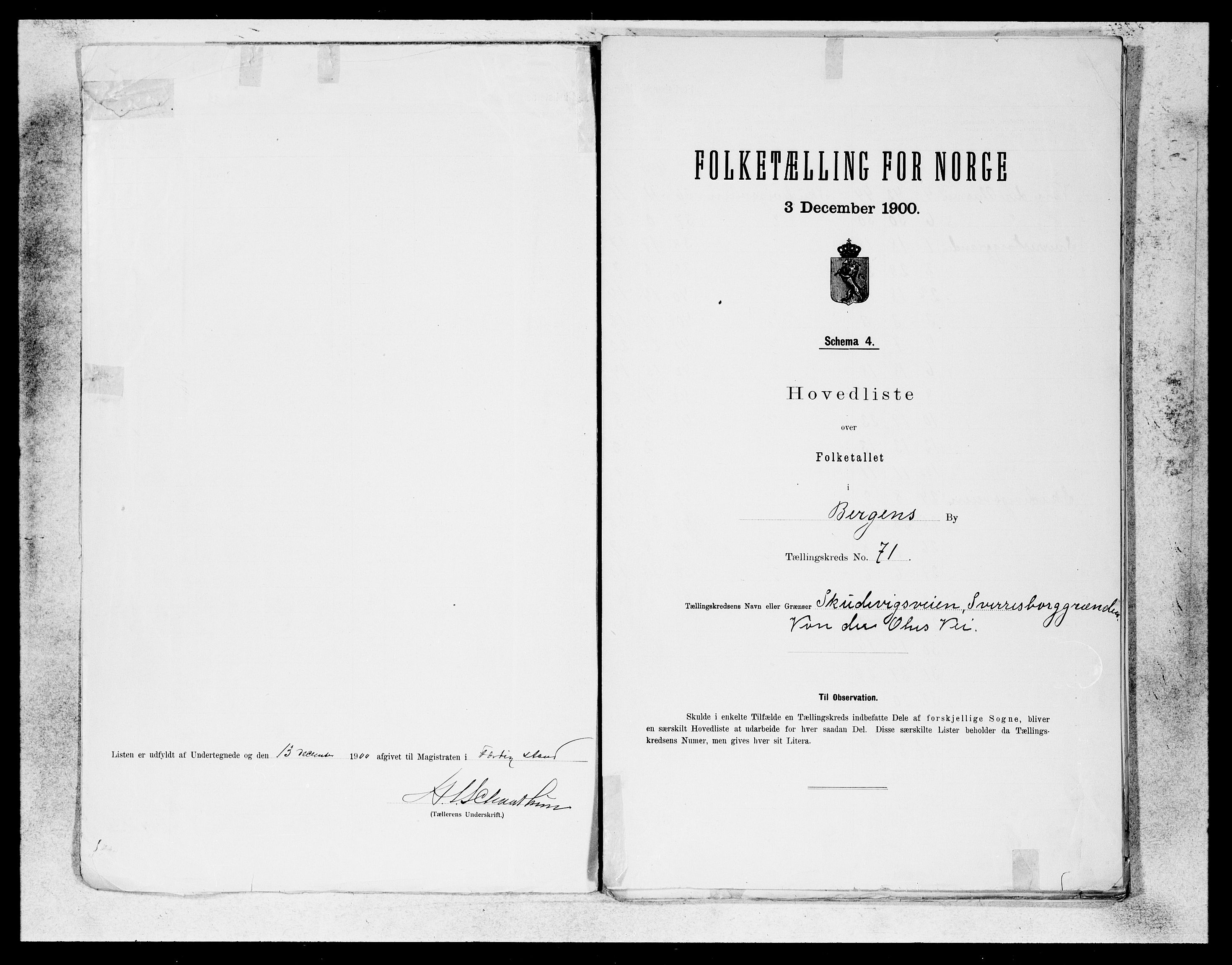 SAB, 1900 census for Bergen, 1900, p. 144