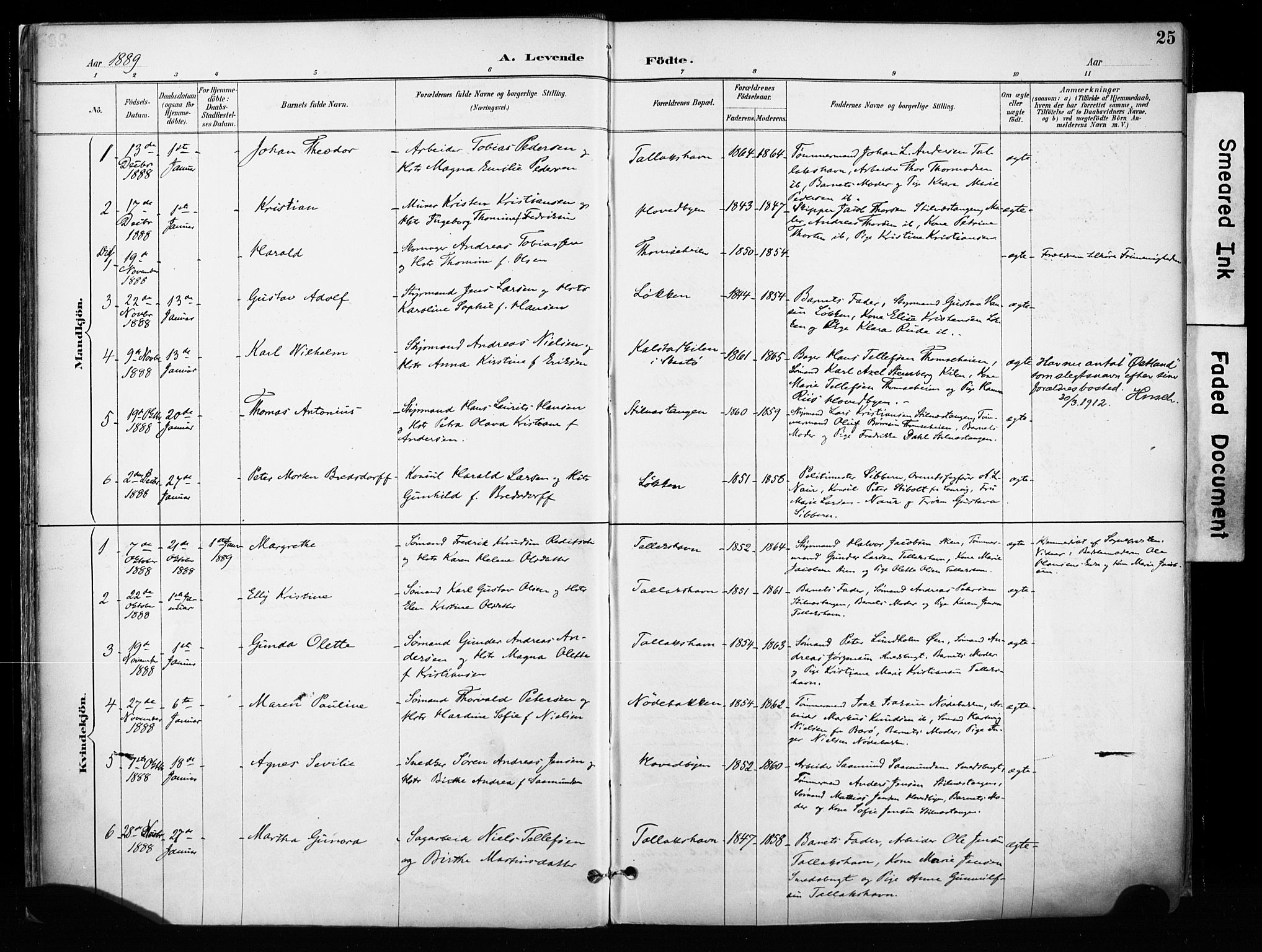 Kragerø kirkebøker, SAKO/A-278/F/Fa/L0013: Parish register (official) no. 13, 1887-1915, p. 25