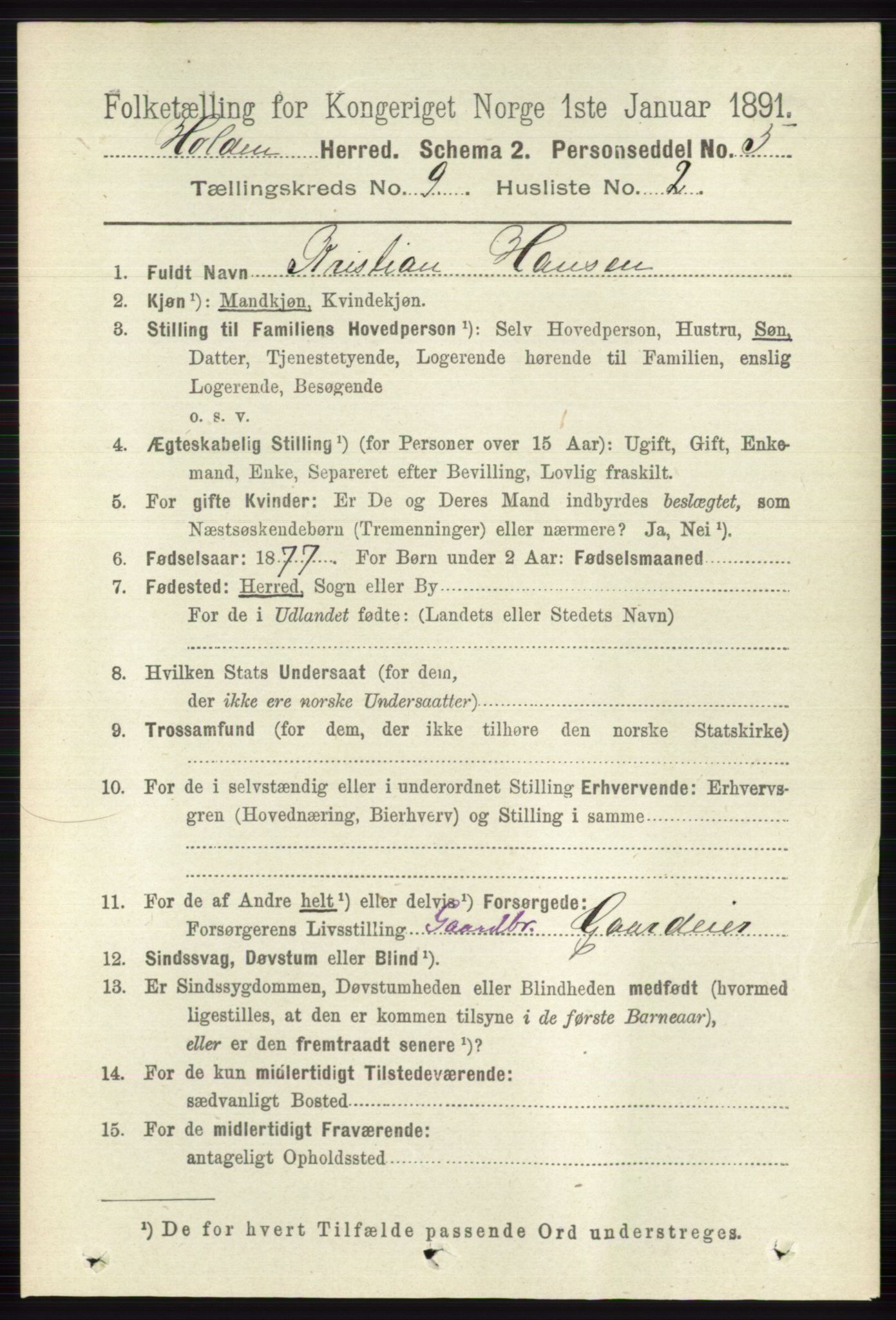 RA, 1891 census for 0819 Holla, 1891, p. 4095