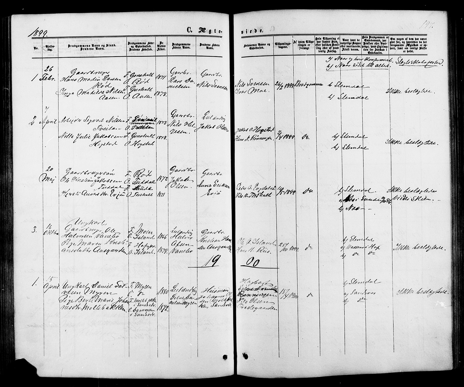 Siljan kirkebøker, SAKO/A-300/G/Ga/L0002: Parish register (copy) no. 2, 1864-1908, p. 197