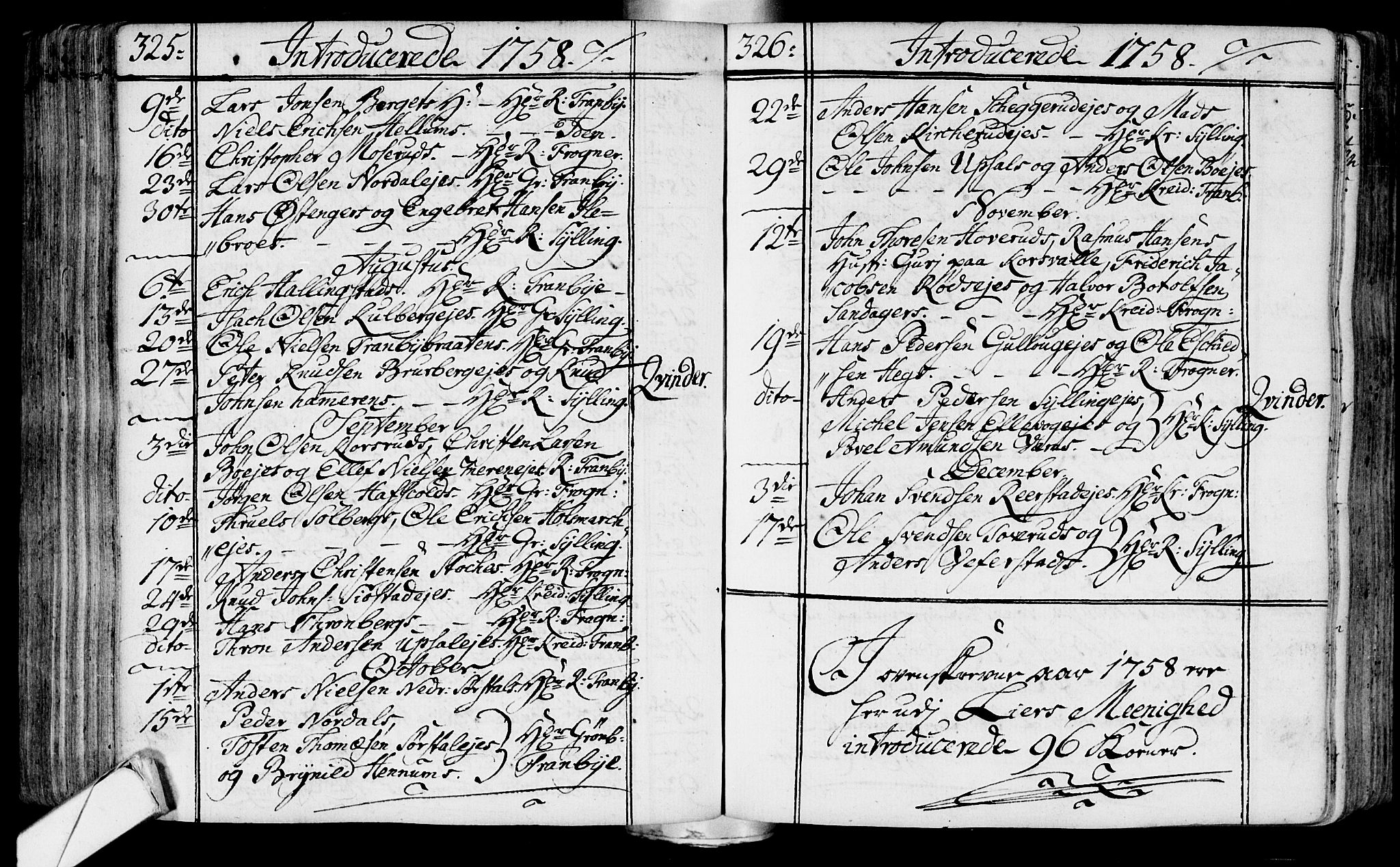 Lier kirkebøker, AV/SAKO-A-230/F/Fa/L0004: Parish register (official) no. I 4, 1749-1764, p. 325-326