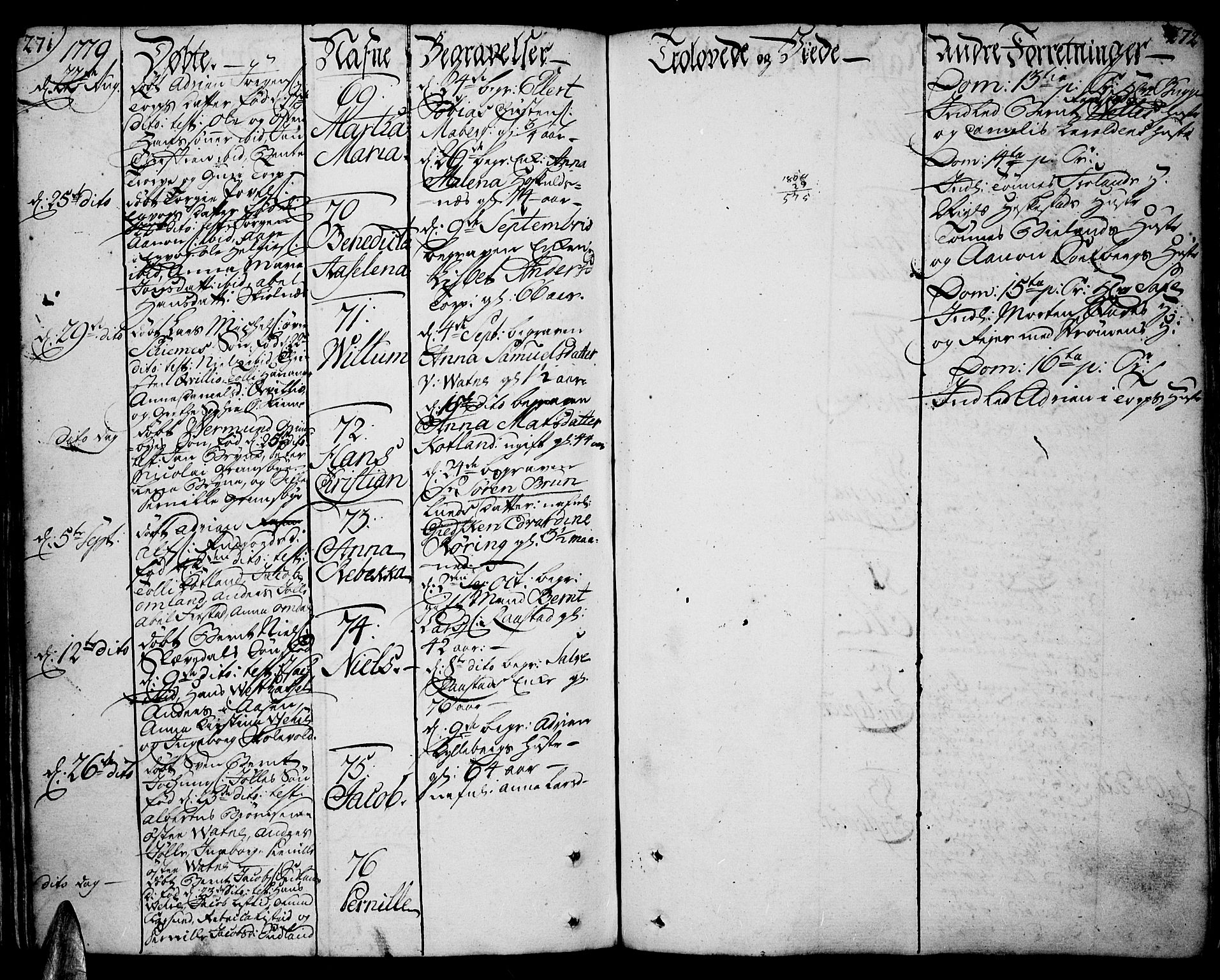 Lista sokneprestkontor, AV/SAK-1111-0027/F/Fa/L0004: Parish register (official) no. A 4, 1768-1794, p. 271-272