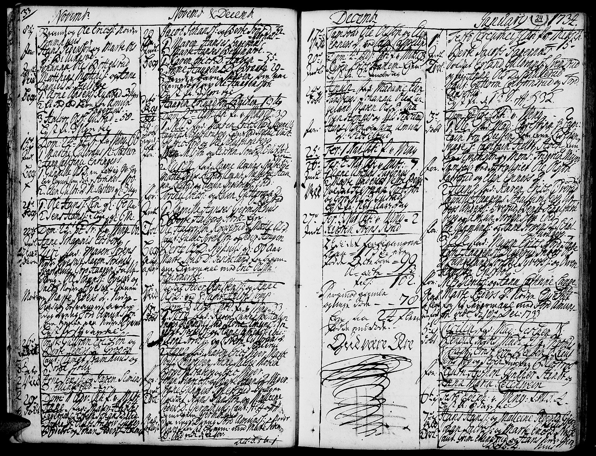 Vinger prestekontor, AV/SAH-PREST-024/H/Ha/Haa/L0002: Parish register (official) no. 2, 1730-1751, p. 24