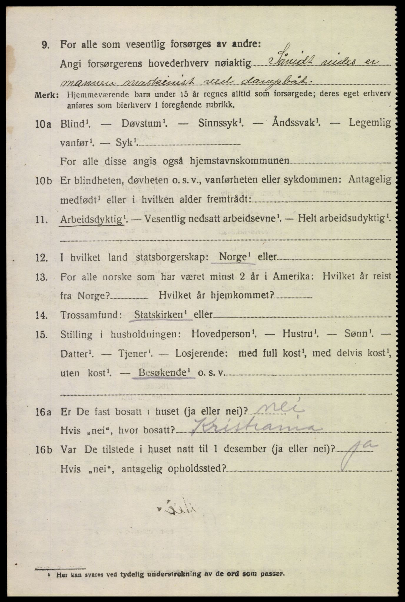 SAK, 1920 census for Sør-Audnedal, 1920, p. 3172