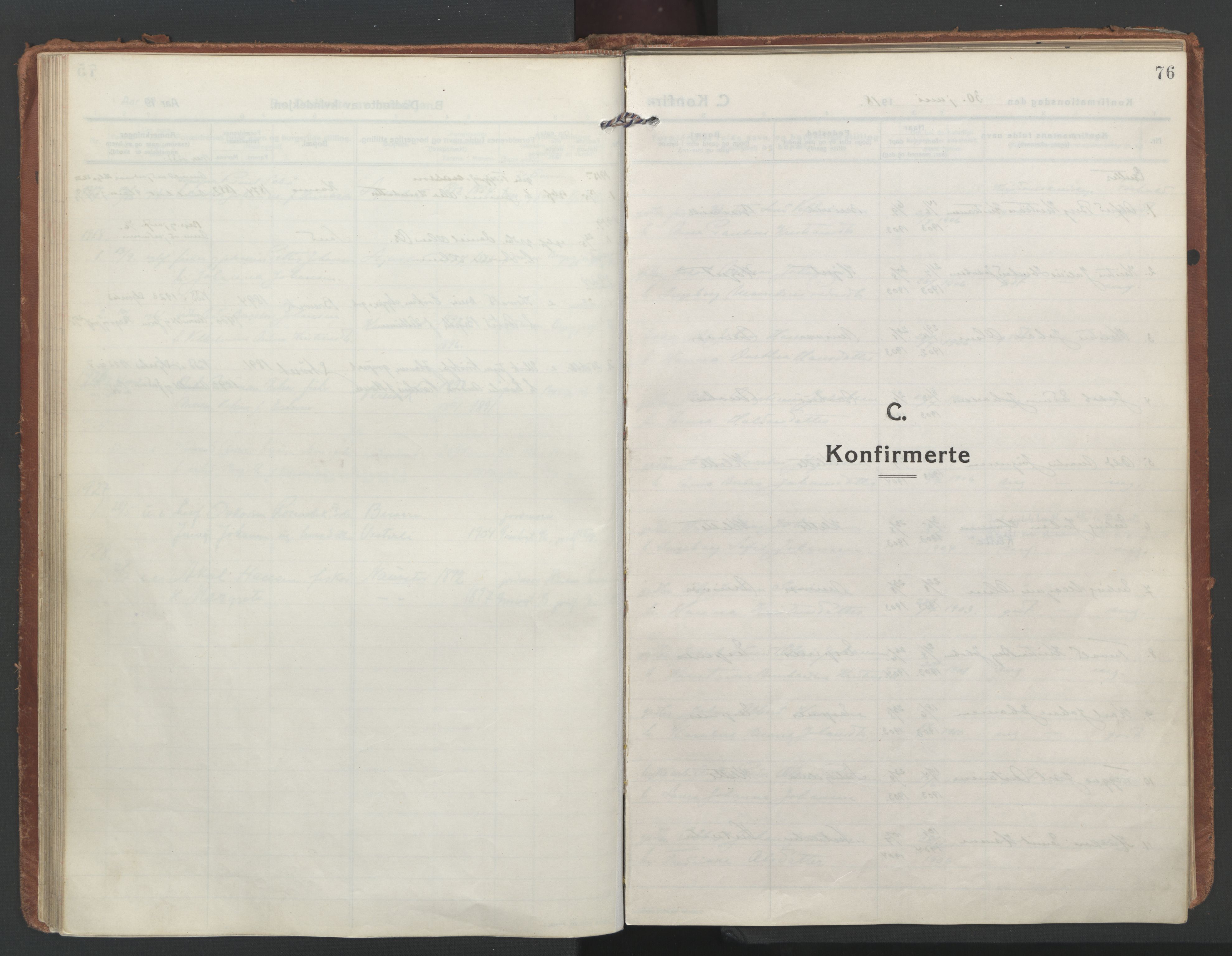 Ministerialprotokoller, klokkerbøker og fødselsregistre - Nordland, SAT/A-1459/852/L0748: Parish register (official) no. 852A18, 1913-1932, p. 76