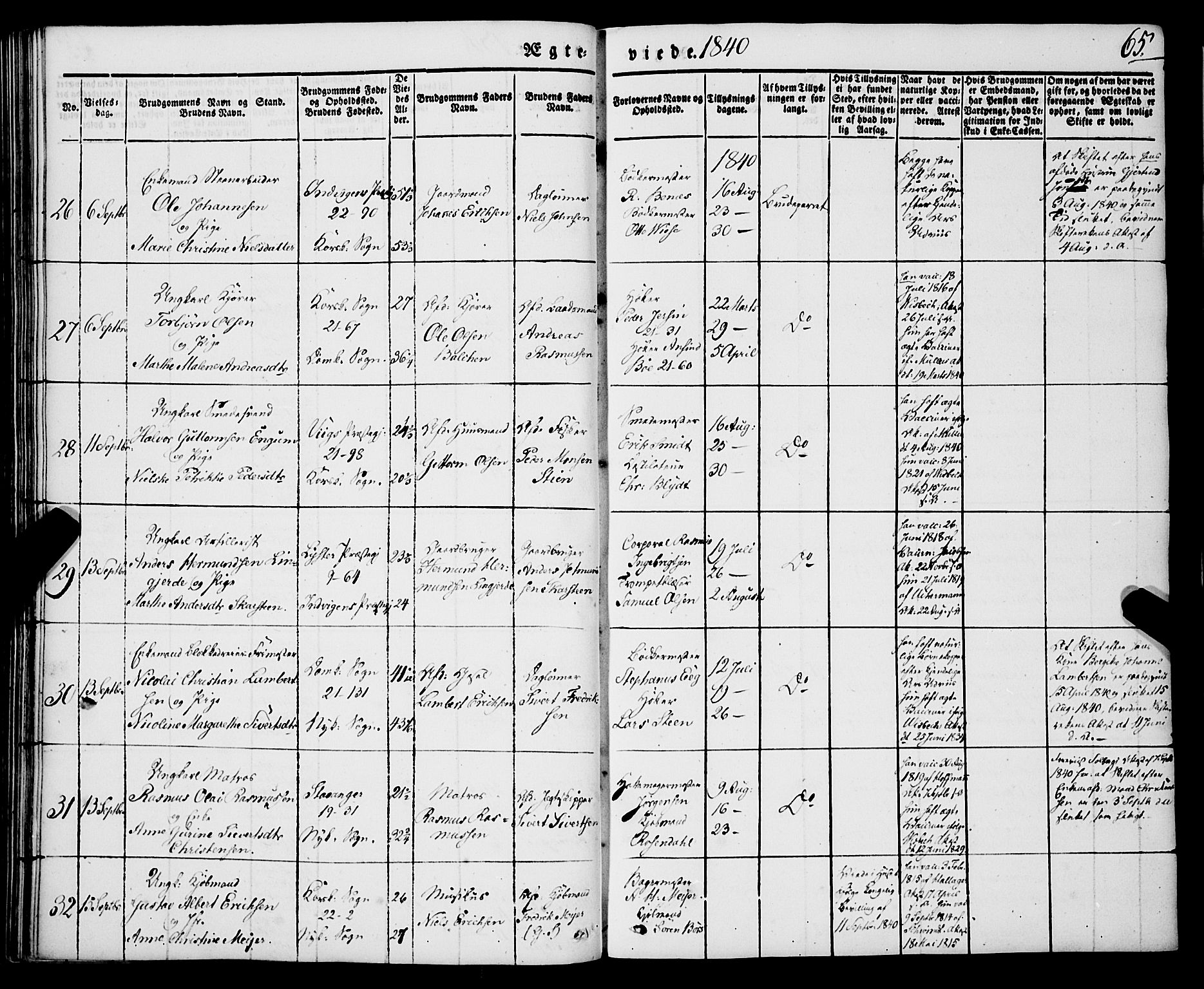 Korskirken sokneprestembete, AV/SAB-A-76101/H/Haa/L0034: Parish register (official) no. D 1, 1832-1852, p. 65