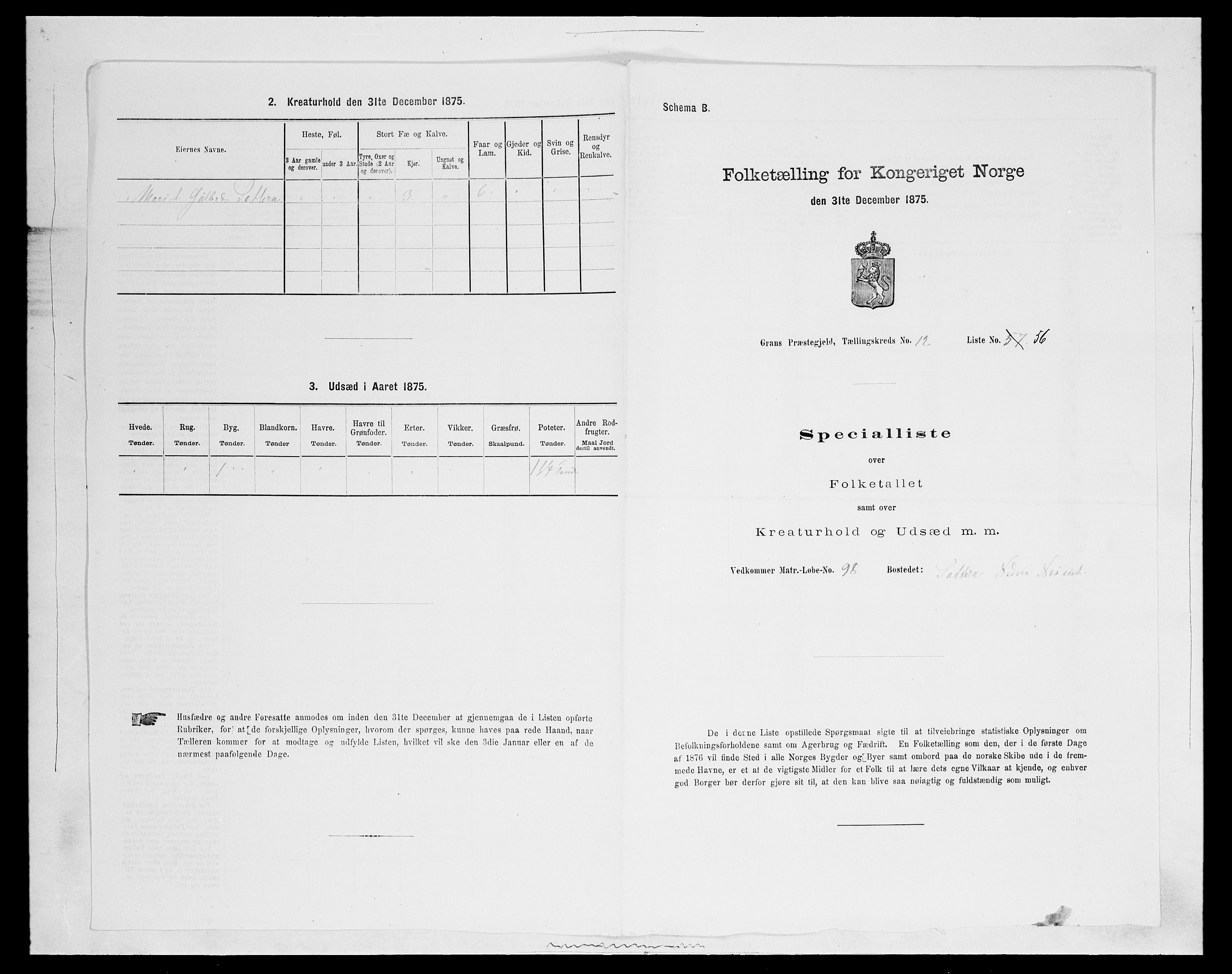 SAH, 1875 census for 0534P Gran, 1875, p. 2351