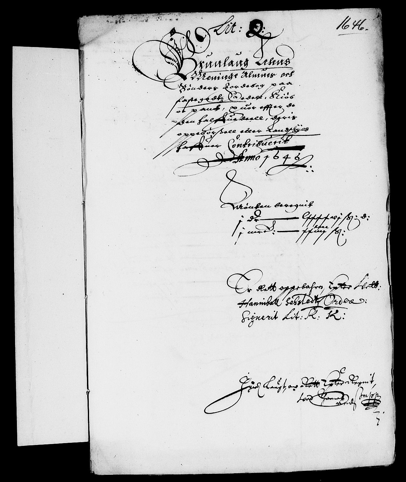 Rentekammeret inntil 1814, Reviderte regnskaper, Lensregnskaper, AV/RA-EA-5023/R/Rb/Rbl/L0009: Brunla len, 1643-1647