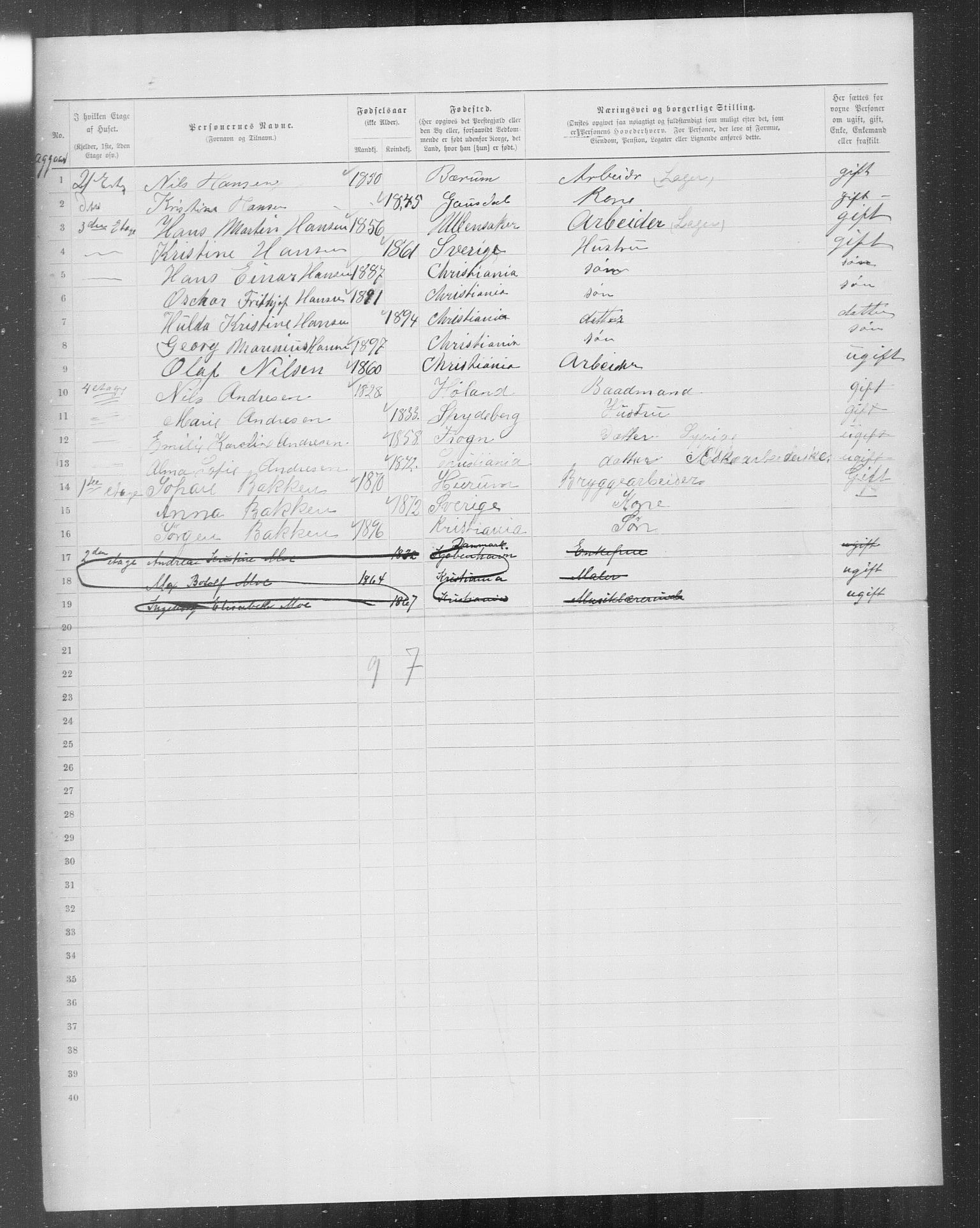 OBA, Municipal Census 1899 for Kristiania, 1899, p. 10796