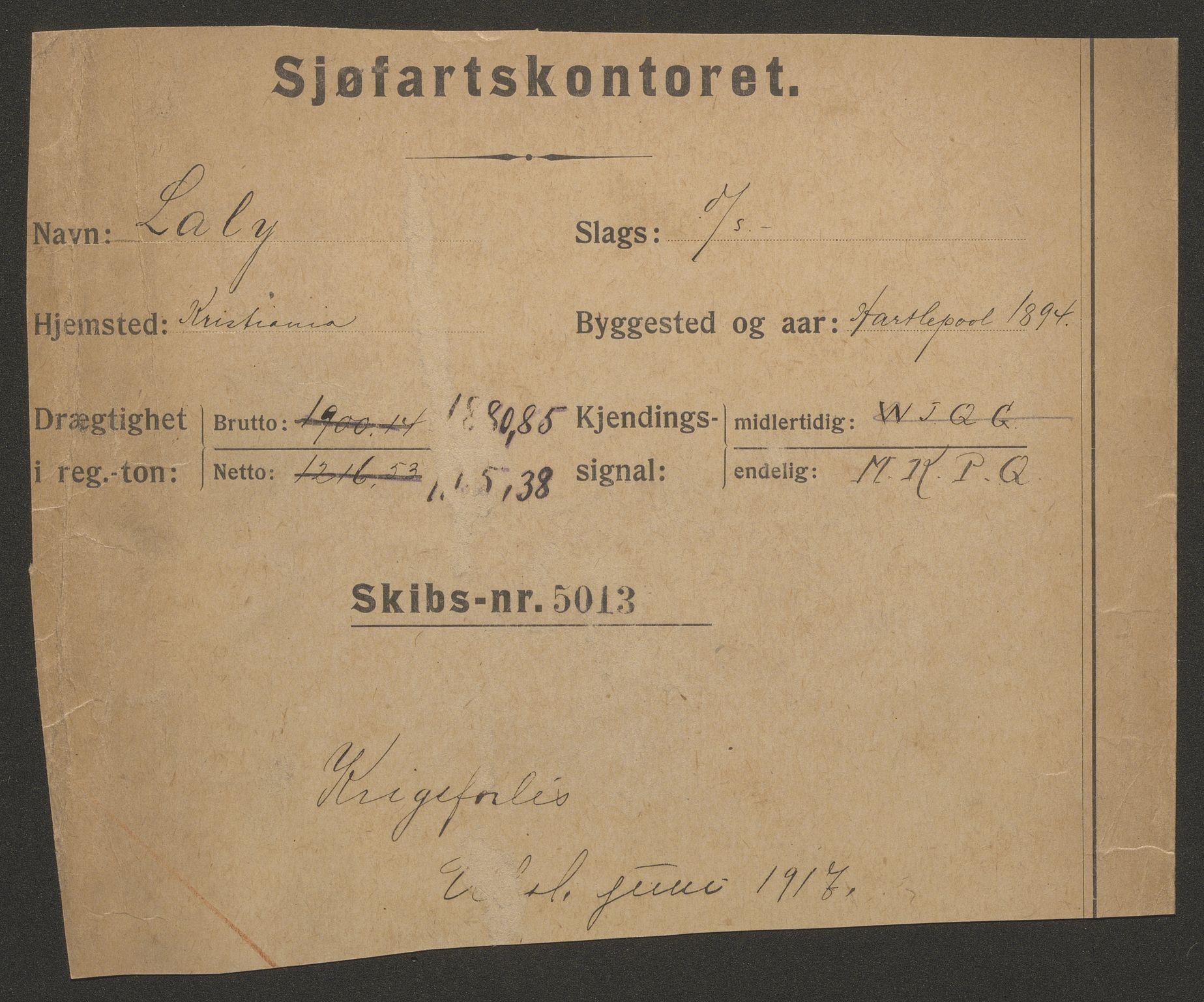 Sjøfartsdirektoratet med forløpere, skipsmapper slettede skip, RA/S-4998/F/Fa/L0638: --, 1866-1933, p. 113