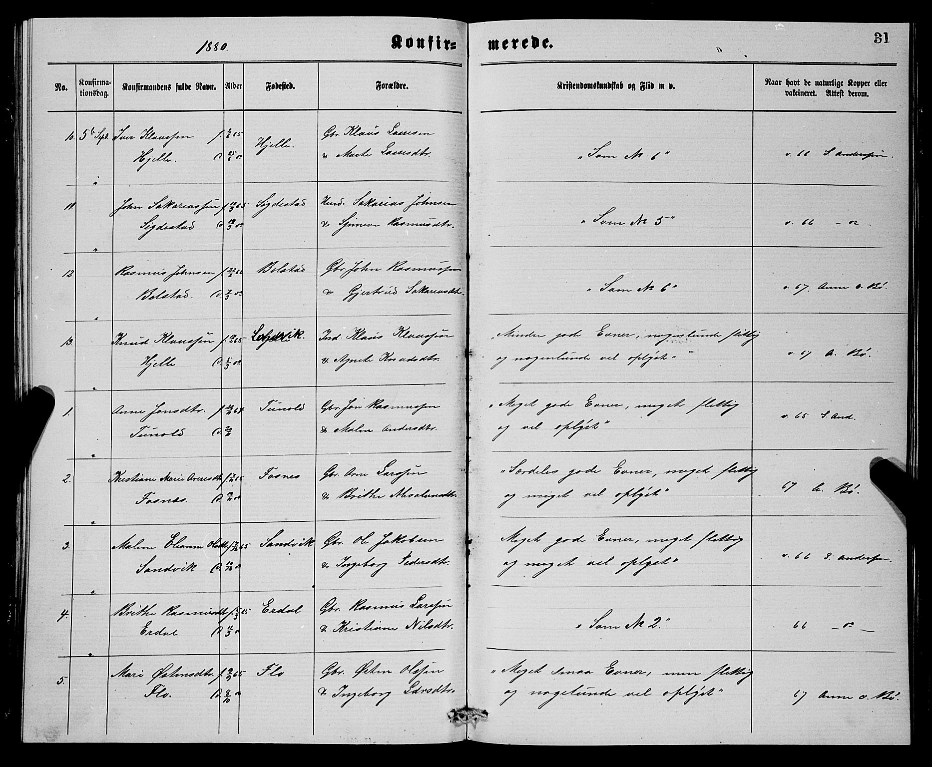 Stryn Sokneprestembete, AV/SAB-A-82501: Parish register (copy) no. C 2, 1877-1881, p. 31