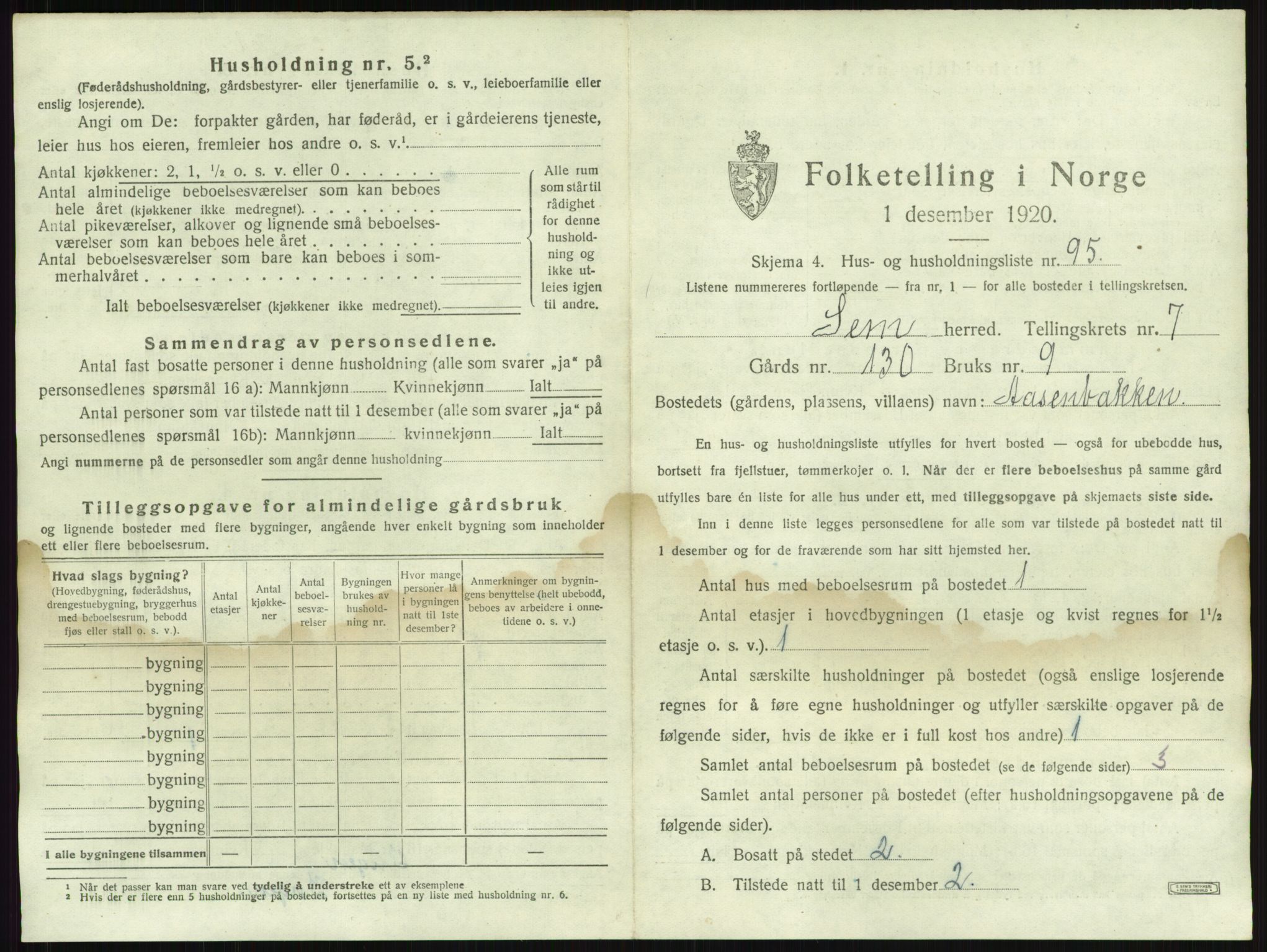 SAKO, 1920 census for Sem, 1920, p. 1642