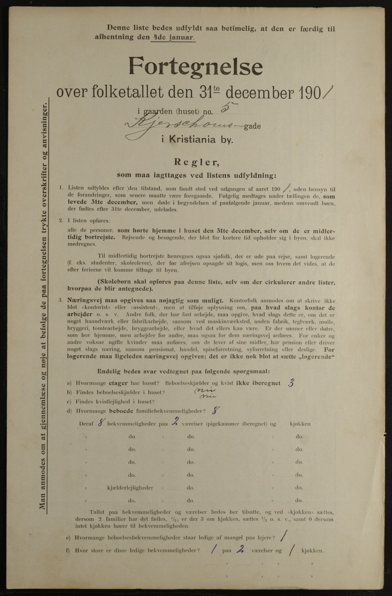 OBA, Municipal Census 1901 for Kristiania, 1901, p. 7713