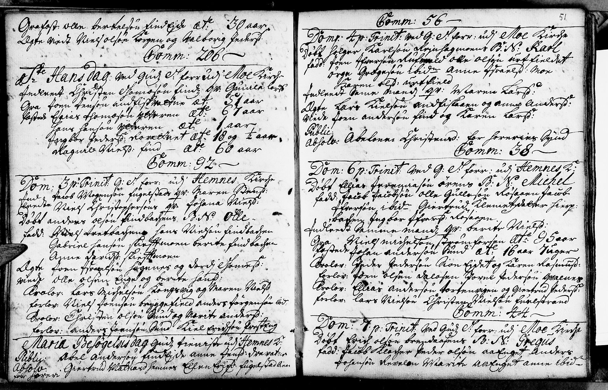 Ministerialprotokoller, klokkerbøker og fødselsregistre - Nordland, SAT/A-1459/825/L0346: Parish register (official) no. 825A02, 1729-1748, p. 51