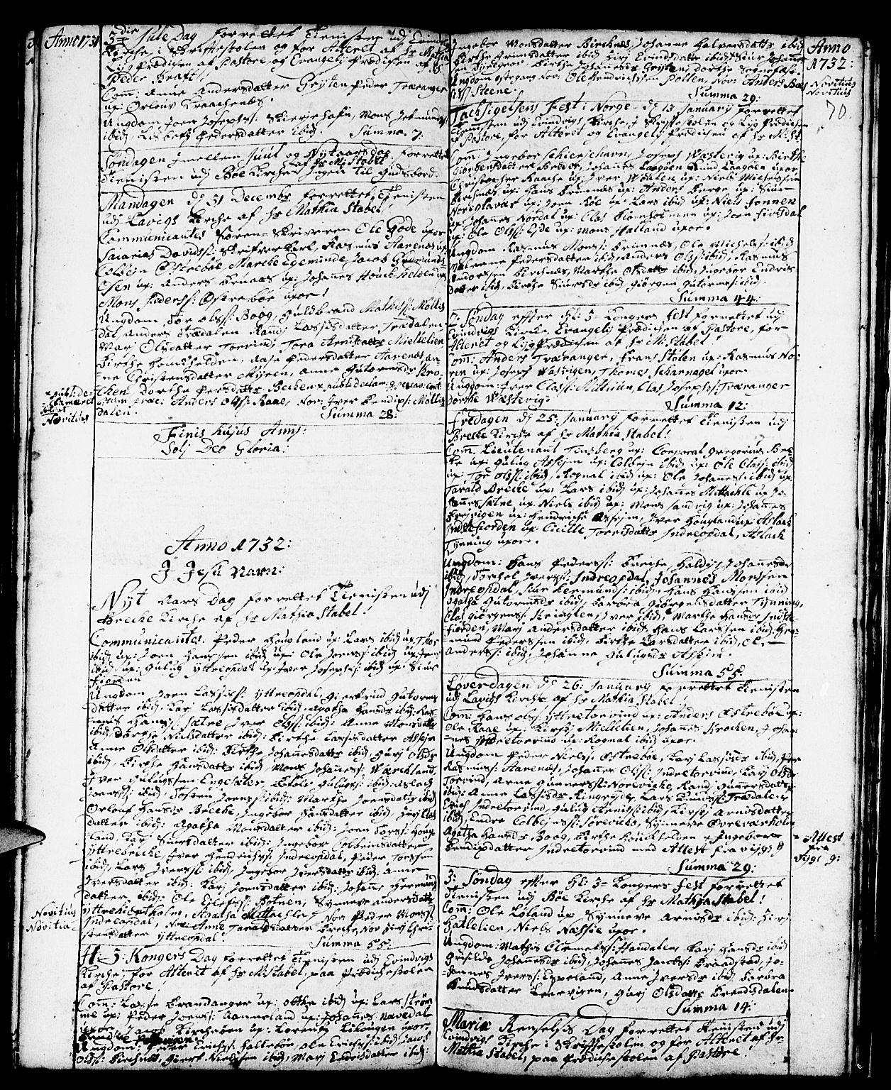 Gulen sokneprestembete, SAB/A-80201/H/Haa/Haaa/L0001: Parish register (official) no. A 1, 1680-1735, p. 70