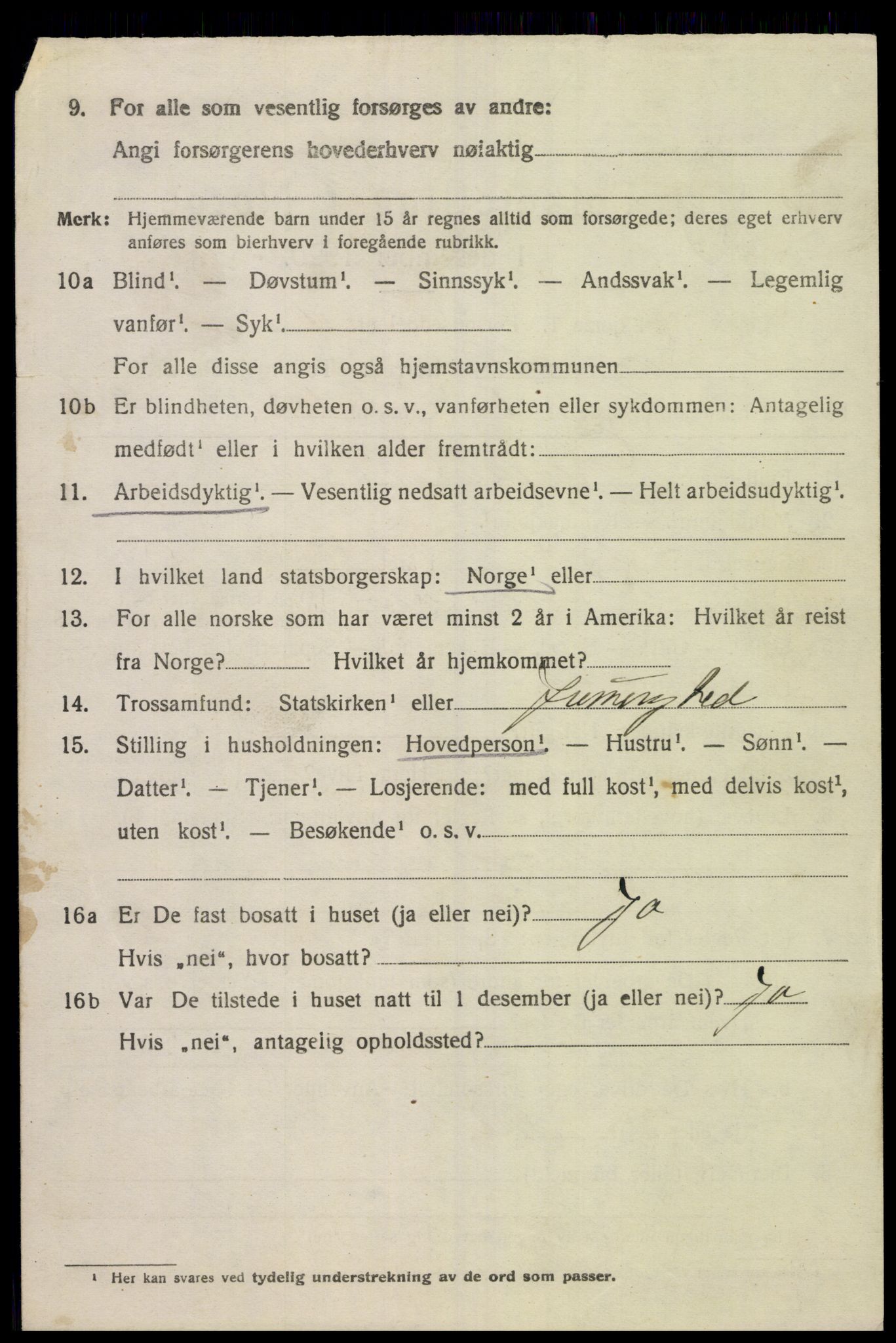 SAK, 1920 census for Spangereid, 1920, p. 1062