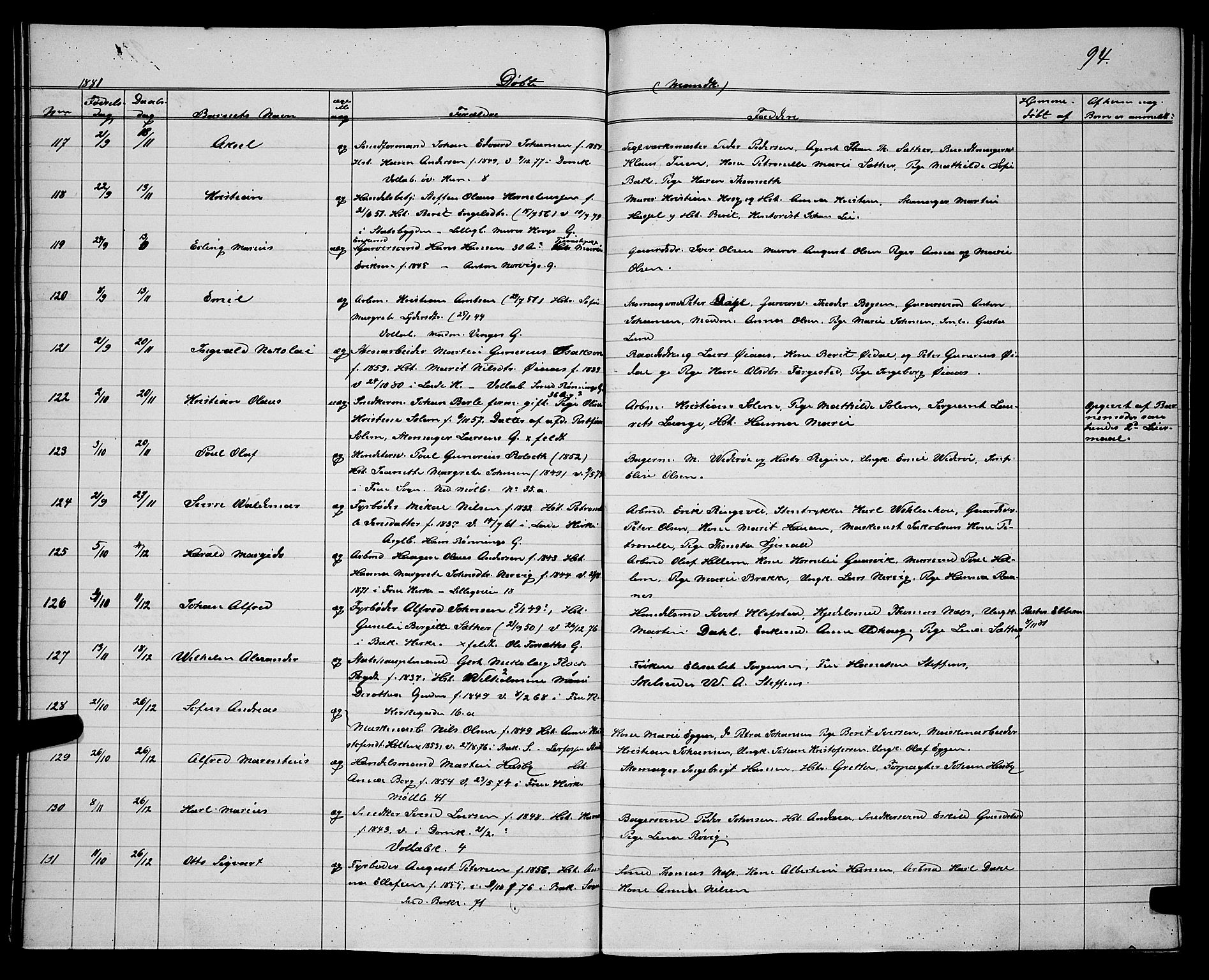 Ministerialprotokoller, klokkerbøker og fødselsregistre - Sør-Trøndelag, SAT/A-1456/604/L0220: Parish register (copy) no. 604C03, 1870-1885, p. 94