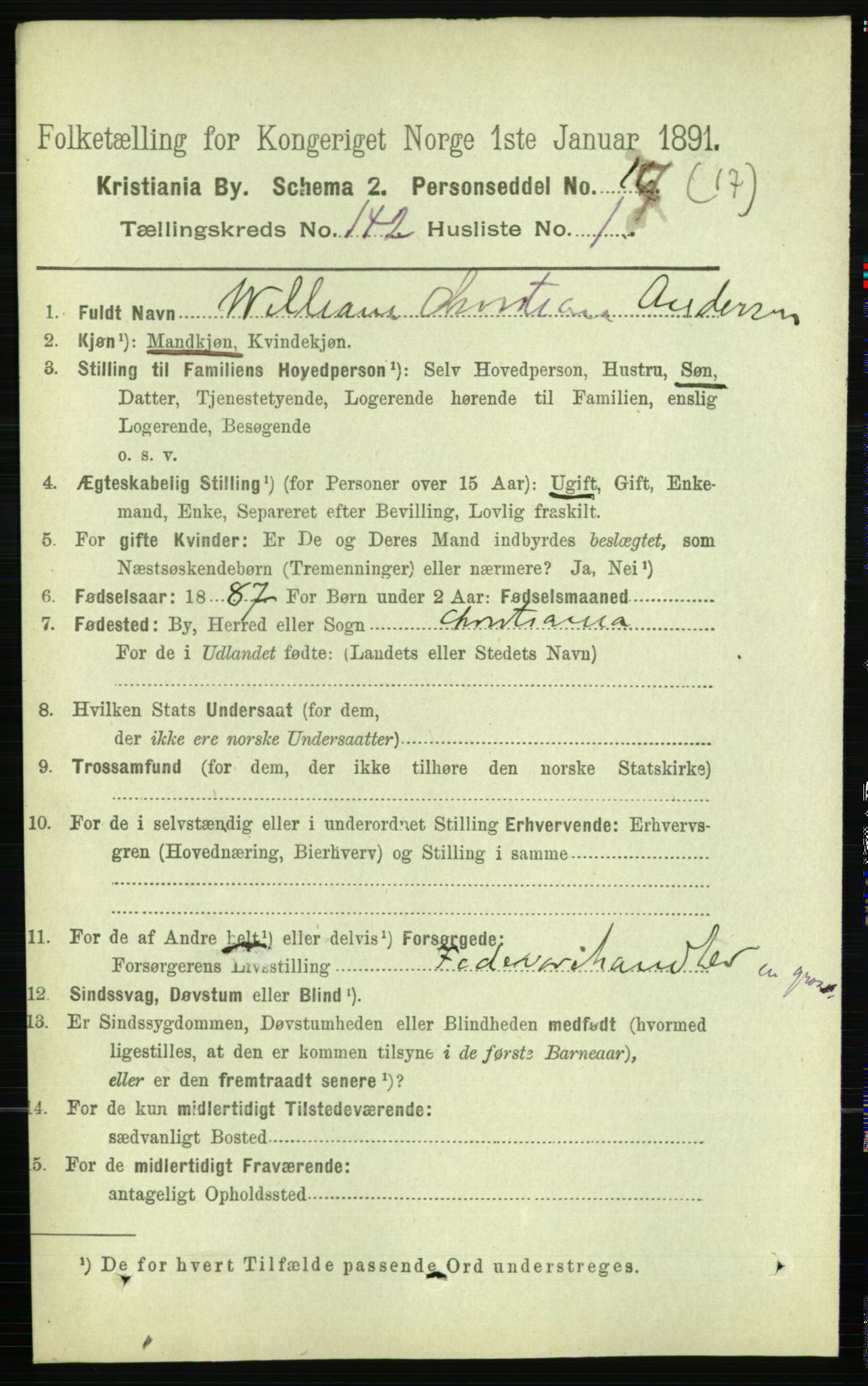 RA, 1891 census for 0301 Kristiania, 1891, p. 78360