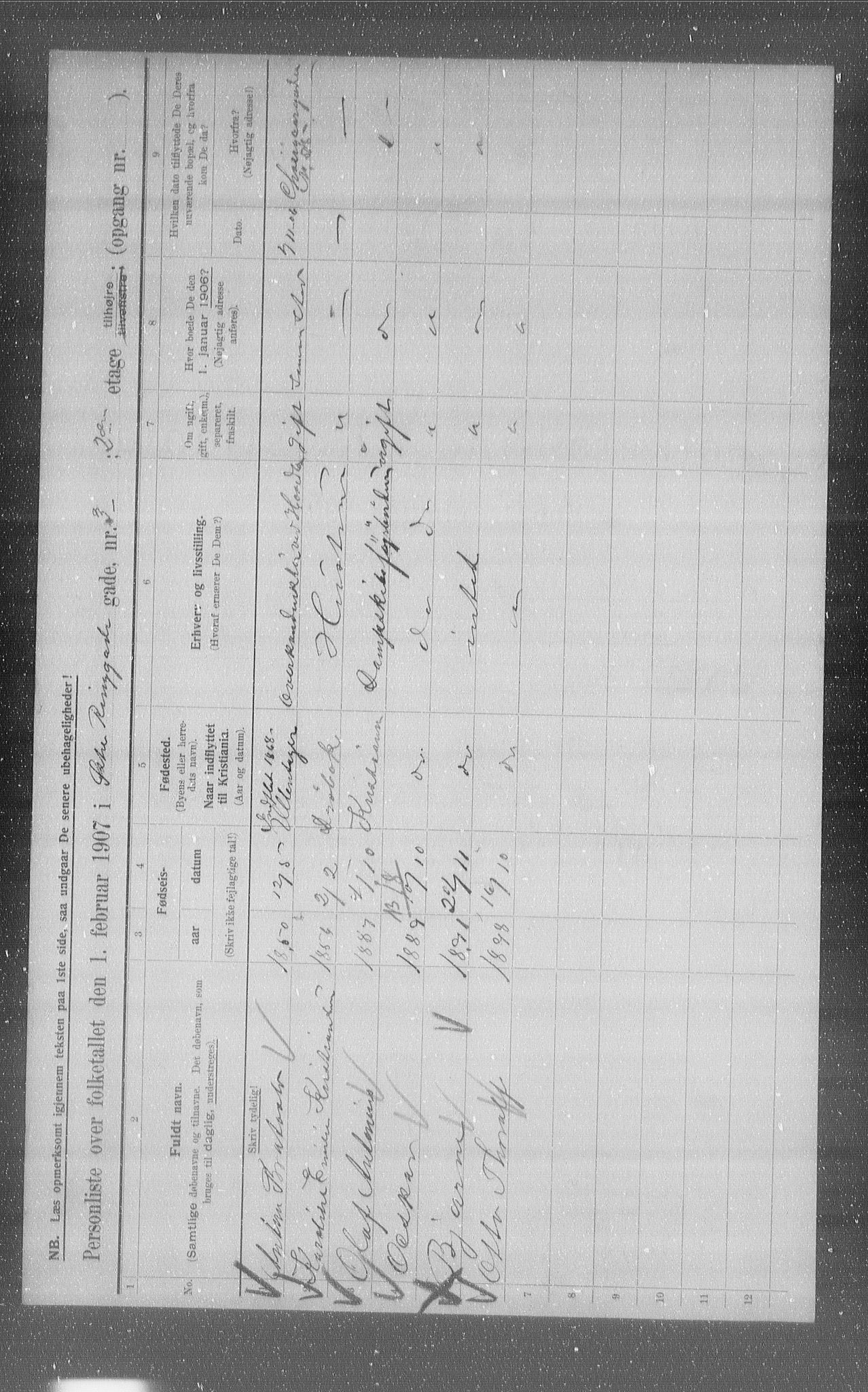 OBA, Municipal Census 1907 for Kristiania, 1907, p. 65783