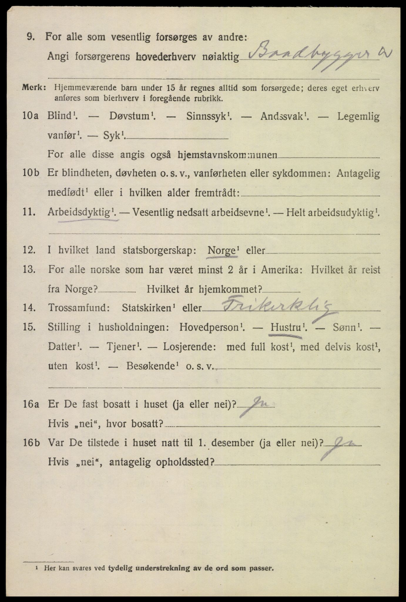 SAK, 1920 census for Fjære, 1920, p. 4796