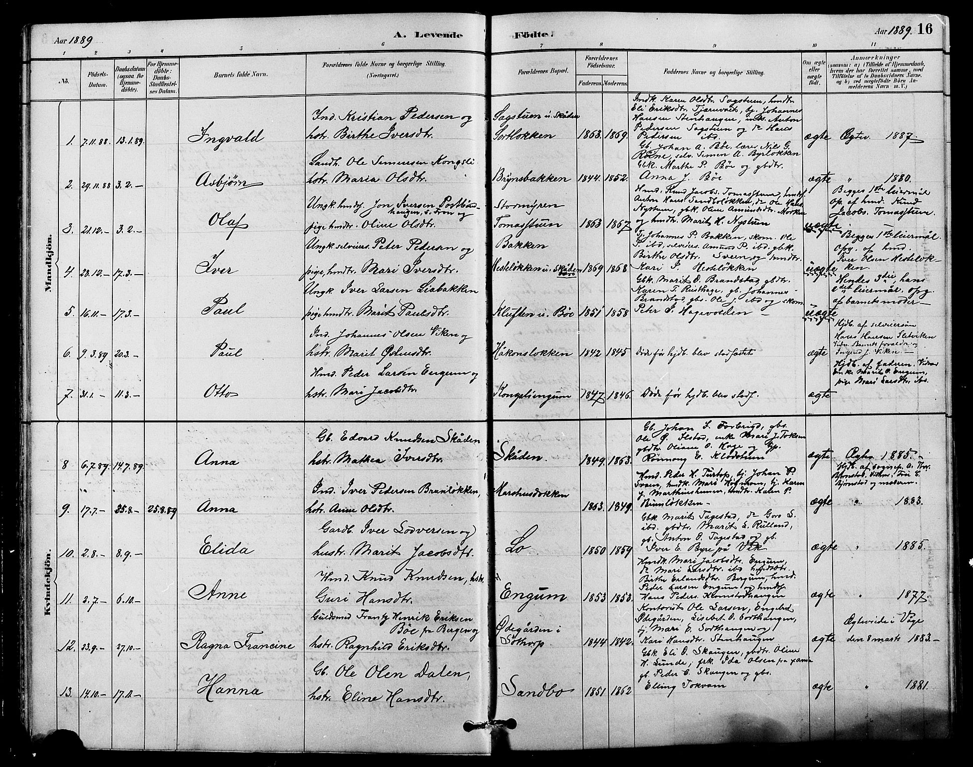 Nord-Fron prestekontor, SAH/PREST-080/H/Ha/Hab/L0004: Parish register (copy) no. 4, 1884-1914, p. 16
