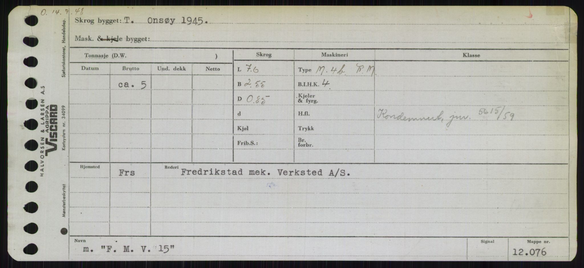 Sjøfartsdirektoratet med forløpere, Skipsmålingen, AV/RA-S-1627/H/Ha/L0002/0001: Fartøy, Eik-Hill / Fartøy, Eik-F, p. 255