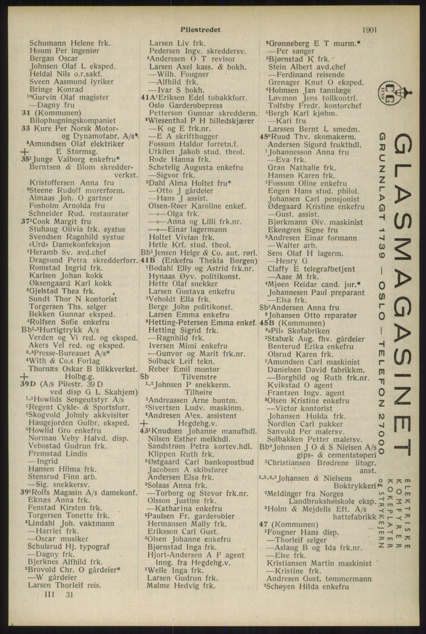 Kristiania/Oslo adressebok, PUBL/-, 1934, p. 1901