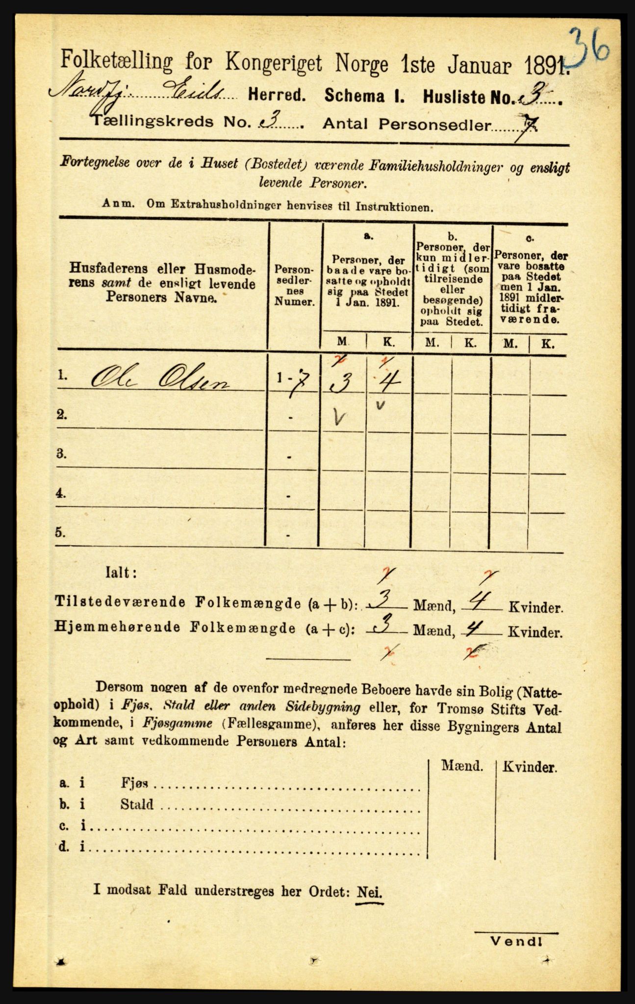 RA, 1891 census for 1443 Eid, 1891, p. 490