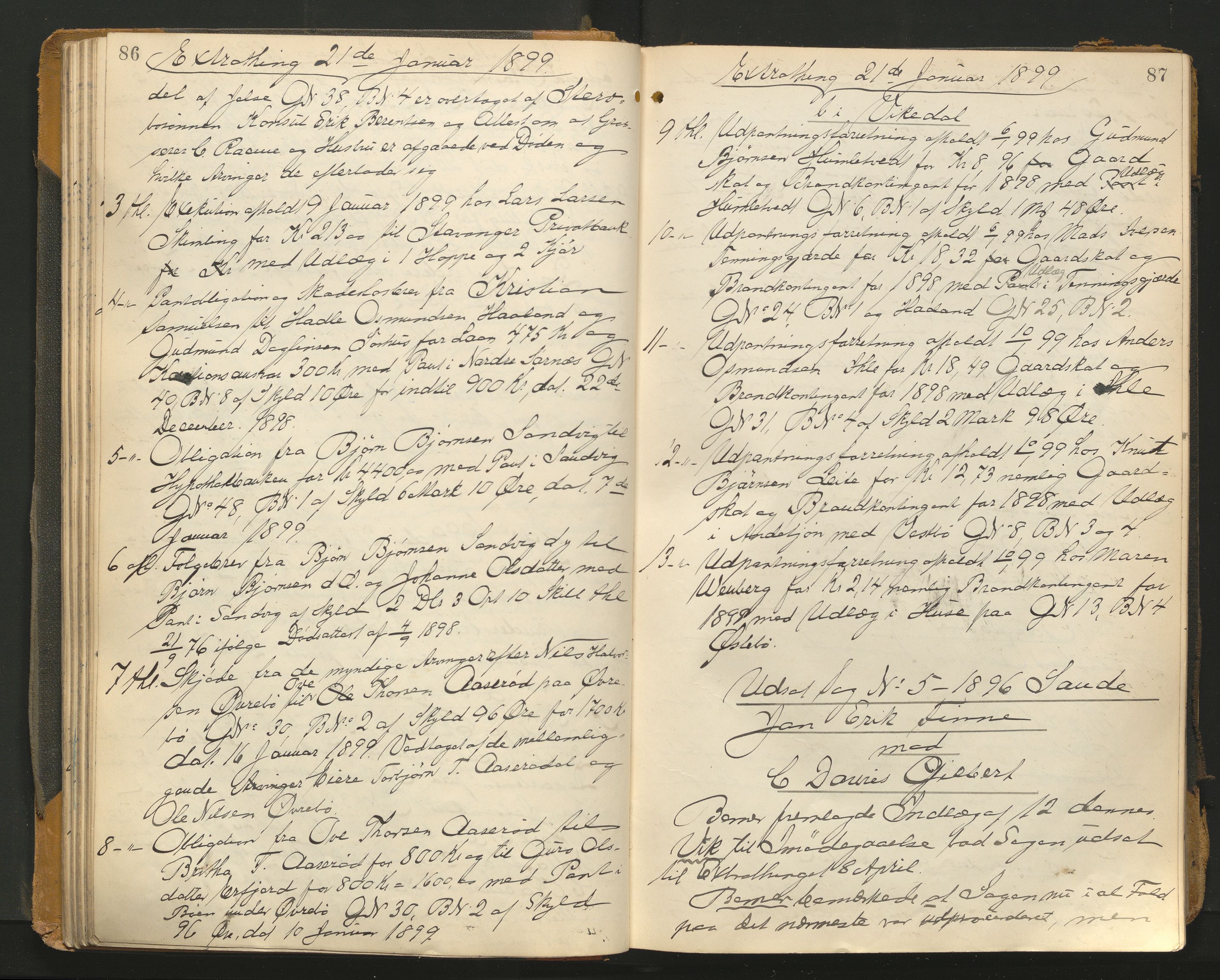 Ryfylke tingrett, AV/SAST-A-100055/001/I/IB/IB0/L0019: Tingbok, Ryfylke, 1898-1901, p. 86-87