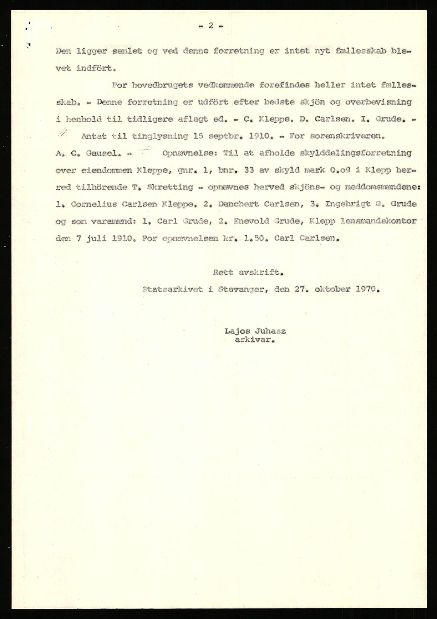 Statsarkivet i Stavanger, AV/SAST-A-101971/03/Y/Yj/L0047: Avskrifter sortert etter gårdsnavn: Kirketeigen - Klovning, 1750-1930, p. 489