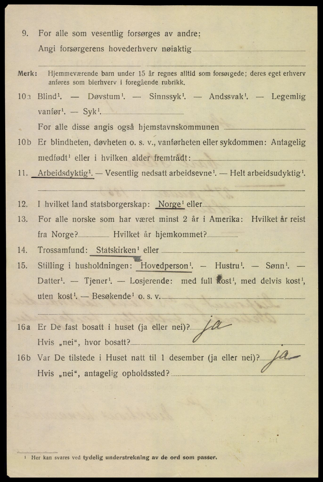 SAH, 1920 census for Hamar, 1920, p. 12700