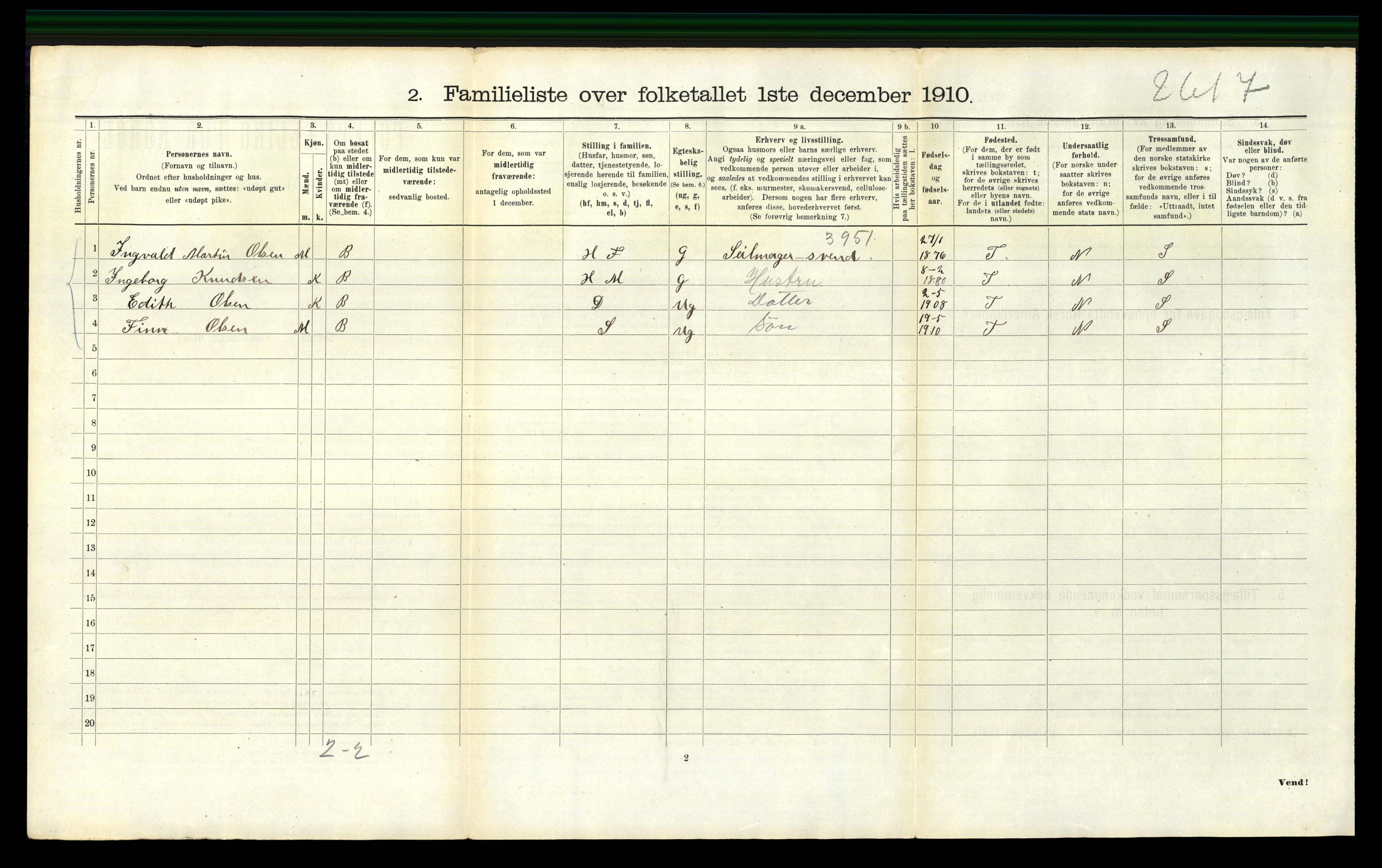 RA, 1910 census for Bergen, 1910, p. 42850