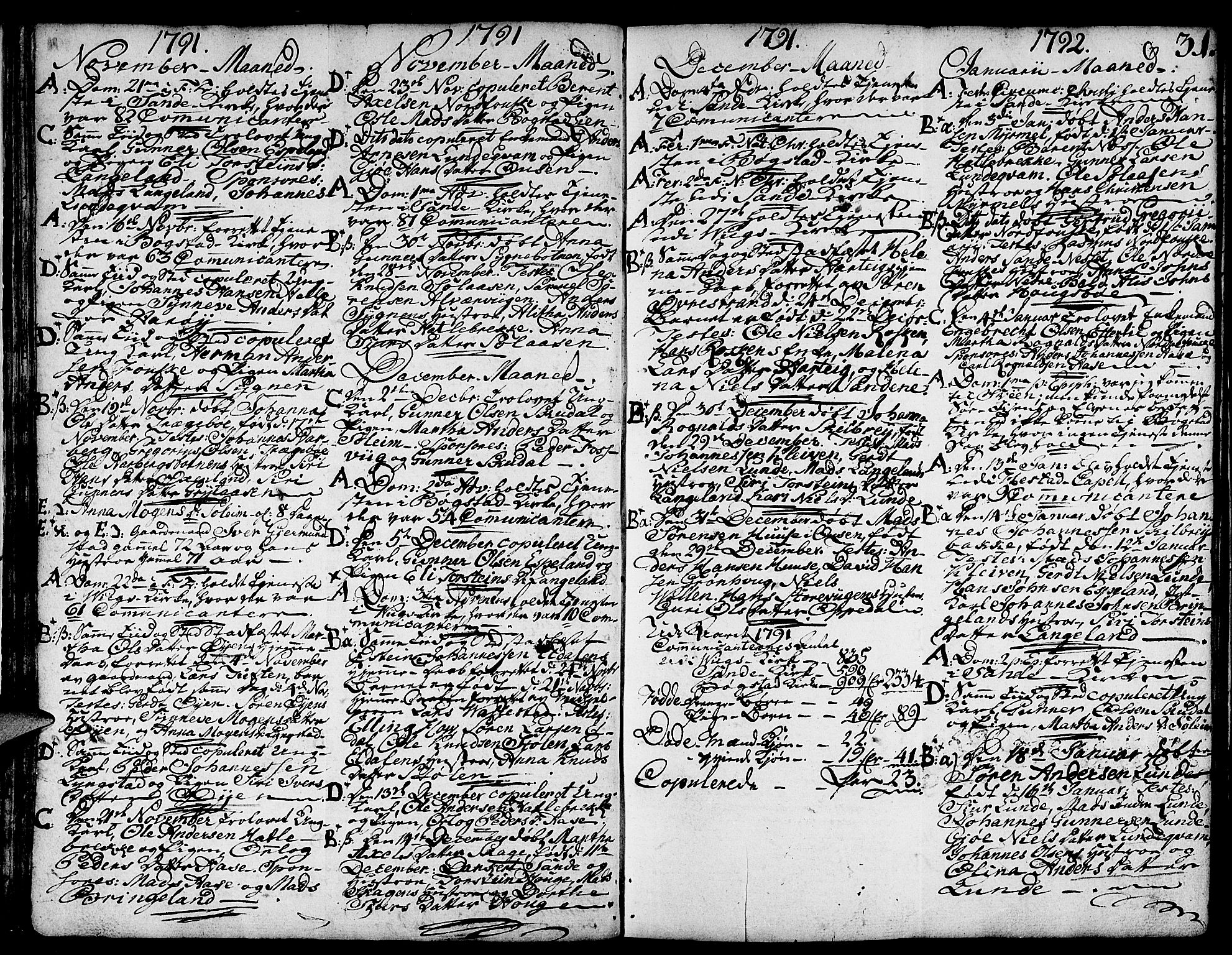 Gaular sokneprestembete, AV/SAB-A-80001/H/Haa: Parish register (official) no. A 2, 1785-1821, p. 31