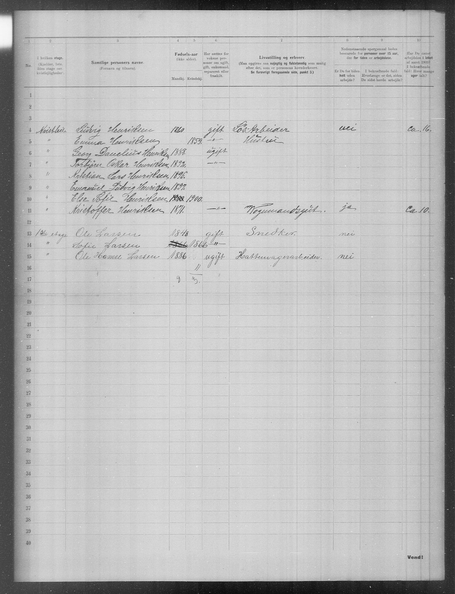 OBA, Municipal Census 1903 for Kristiania, 1903, p. 12748