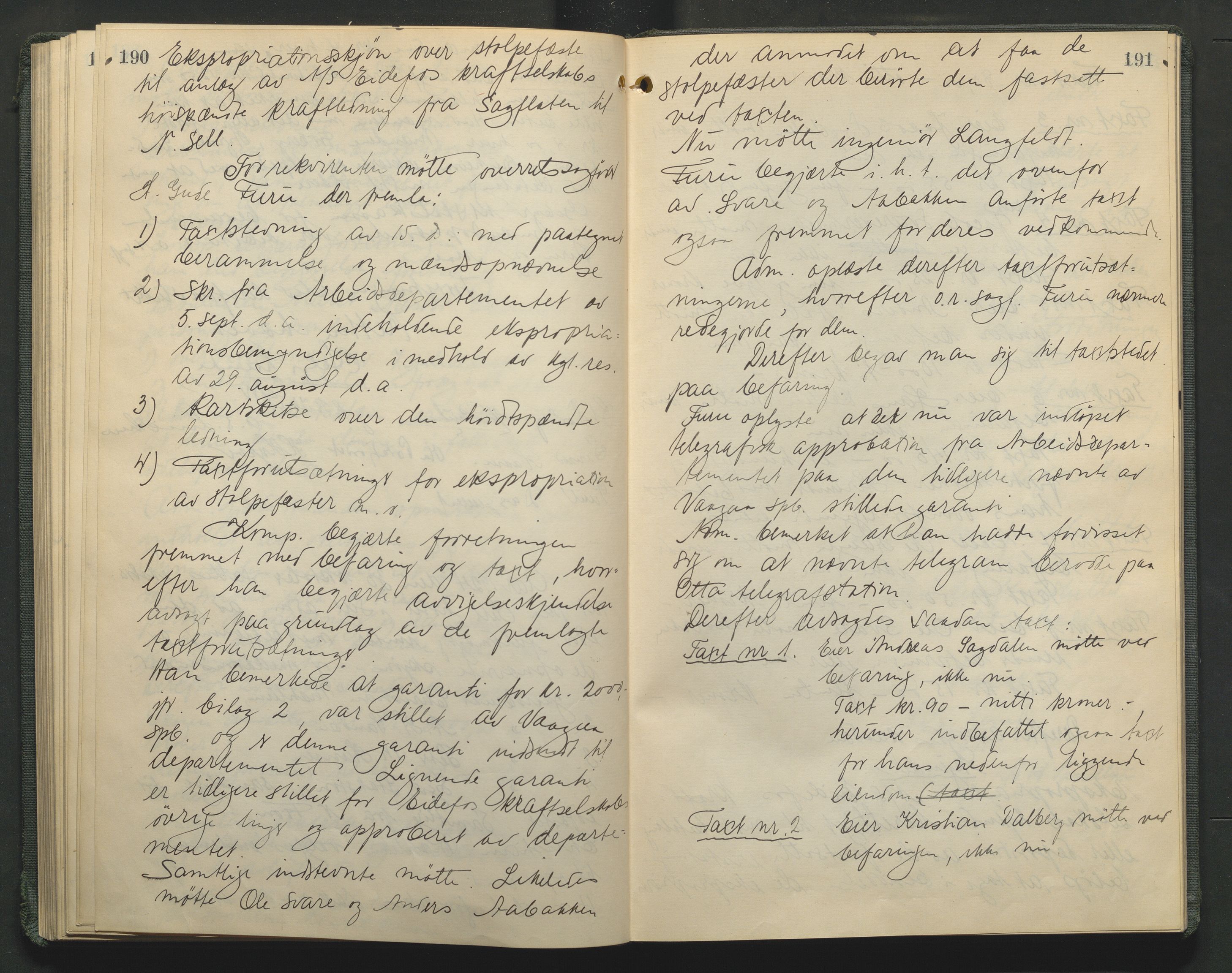 Nord-Gudbrandsdal tingrett, AV/SAH-TING-002/G/Gc/Gcb/L0013: Ekstrarettsprotokoll for åstedssaker, 1919-1927, p. 190-191