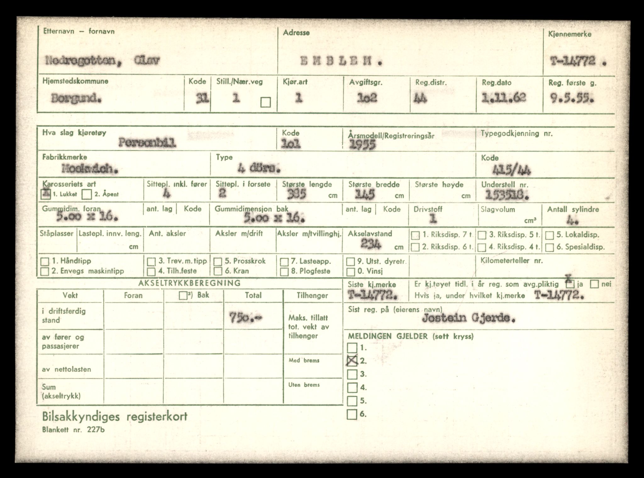 Møre og Romsdal vegkontor - Ålesund trafikkstasjon, AV/SAT-A-4099/F/Fe/L0048: Registreringskort for kjøretøy T 14721 - T 14863, 1927-1998, p. 1070