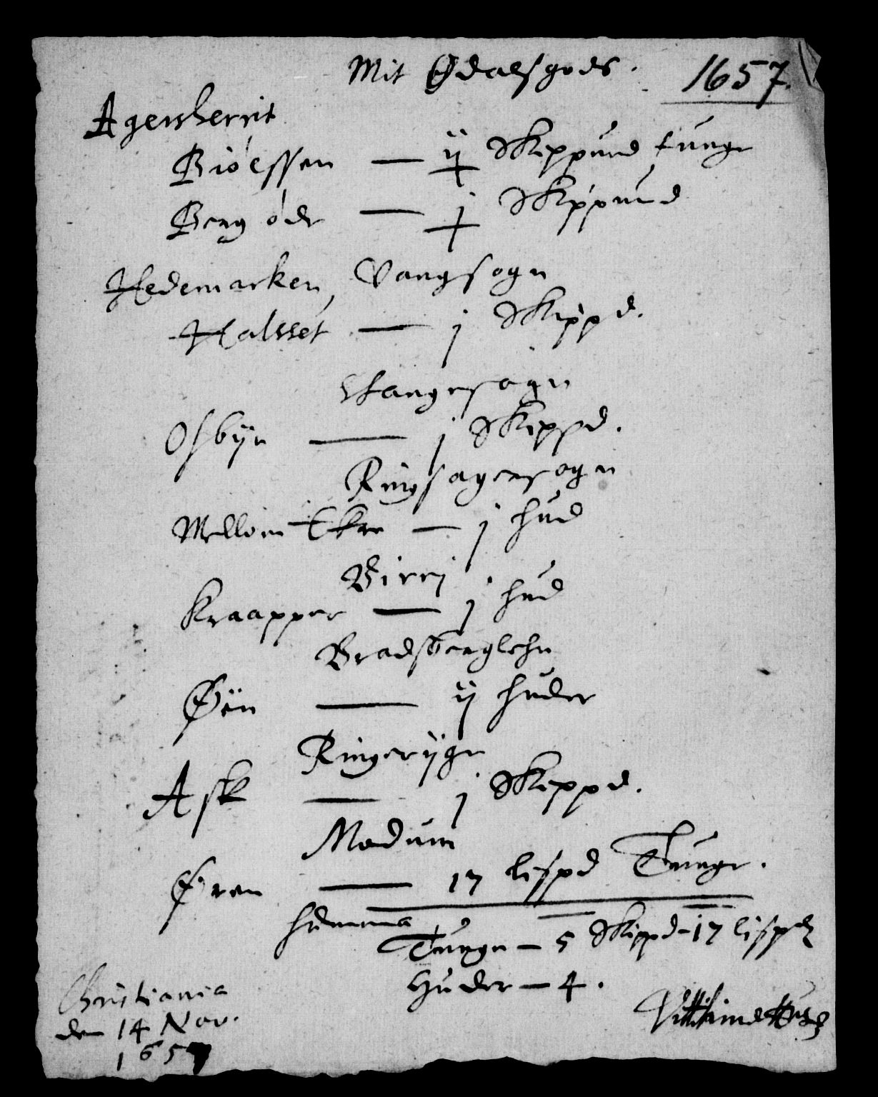 Rentekammeret inntil 1814, Reviderte regnskaper, Lensregnskaper, RA/EA-5023/R/Rb/Rba/L0243: Akershus len, 1657-1658