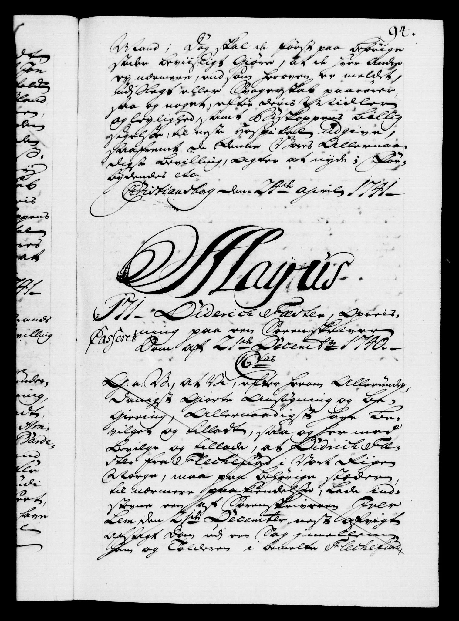 Danske Kanselli 1572-1799, AV/RA-EA-3023/F/Fc/Fca/Fcaa/L0032: Norske registre, 1741-1742, p. 94a