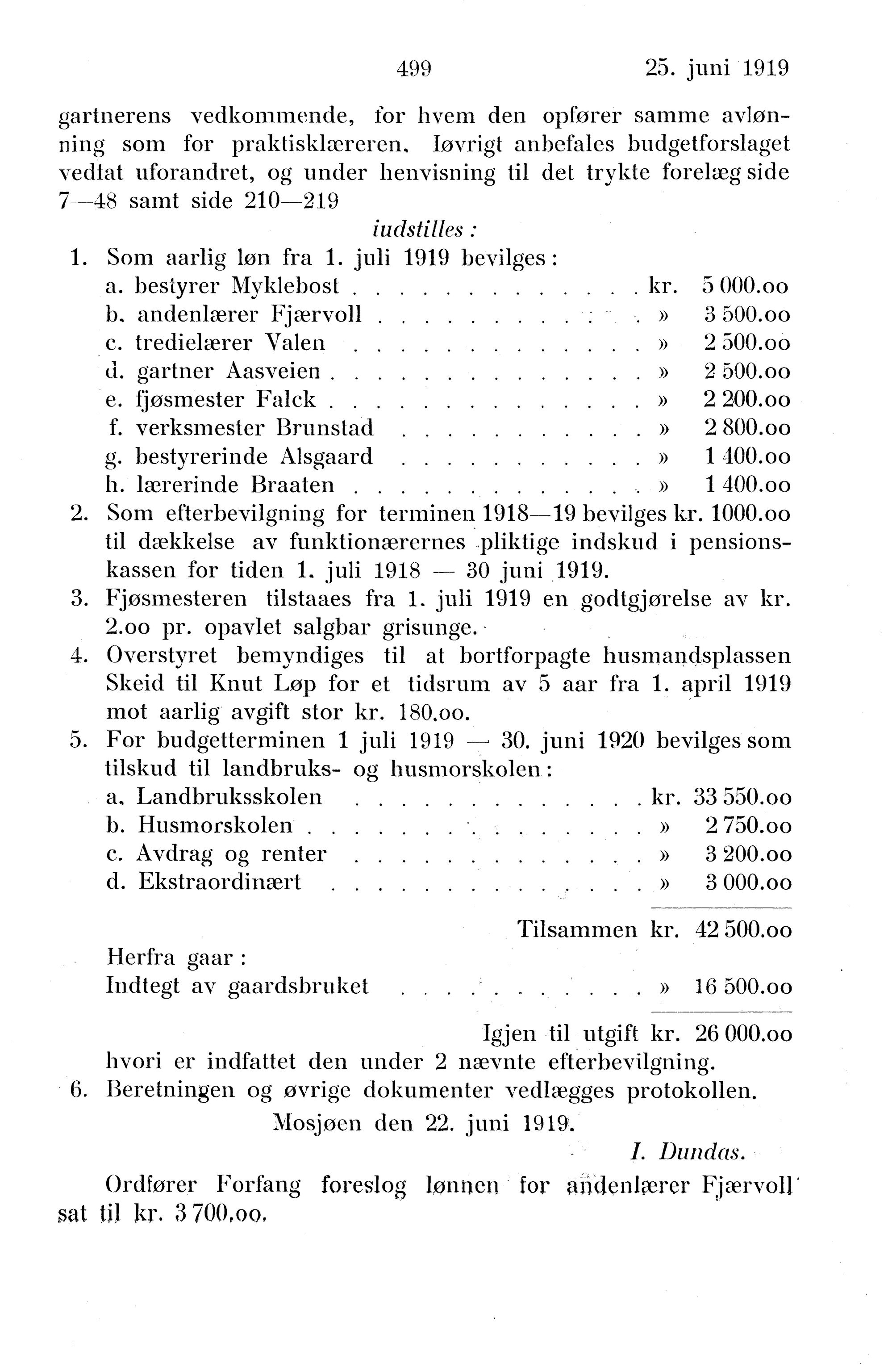 Nordland Fylkeskommune. Fylkestinget, AIN/NFK-17/176/A/Ac/L0042: Fylkestingsforhandlinger 1919, 1919