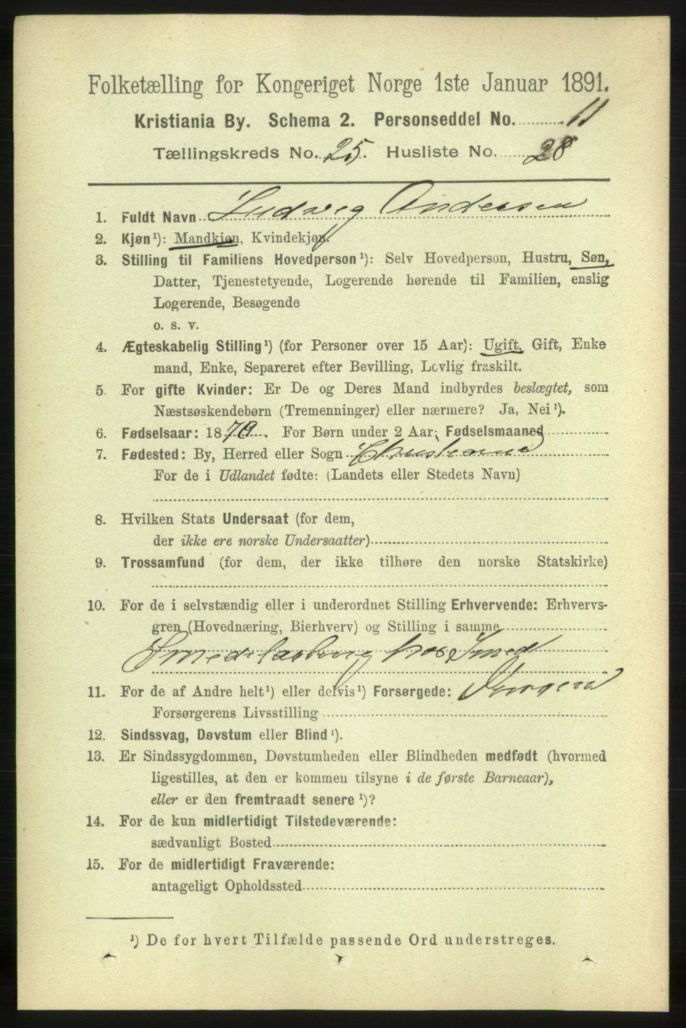 RA, 1891 census for 0301 Kristiania, 1891, p. 12765