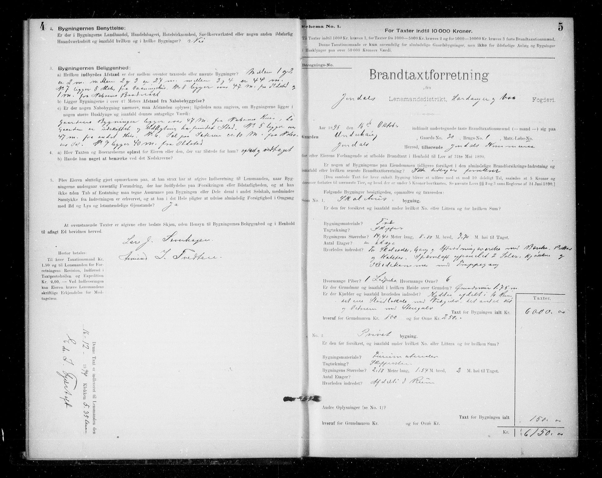 Lensmannen i Jondal, AV/SAB-A-33101/0012/L0005: Branntakstprotokoll, skjematakst, 1894-1951, p. 4-5